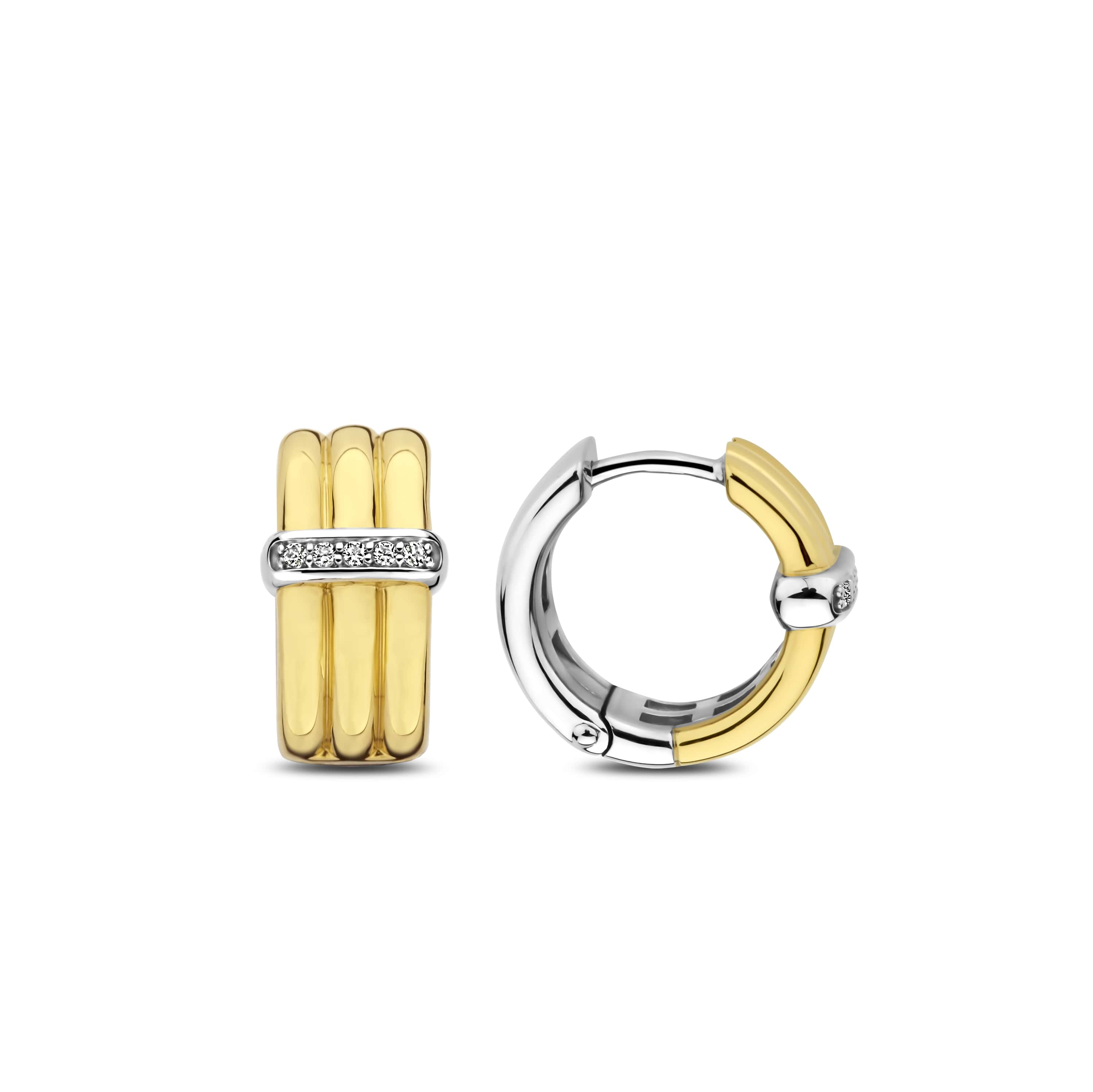 Oorringen gold plated  met zirkonia - 7979ZY