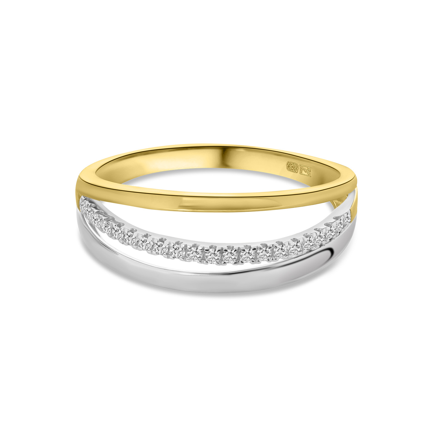Bi-color ring met diamanten R404-R42026-YW