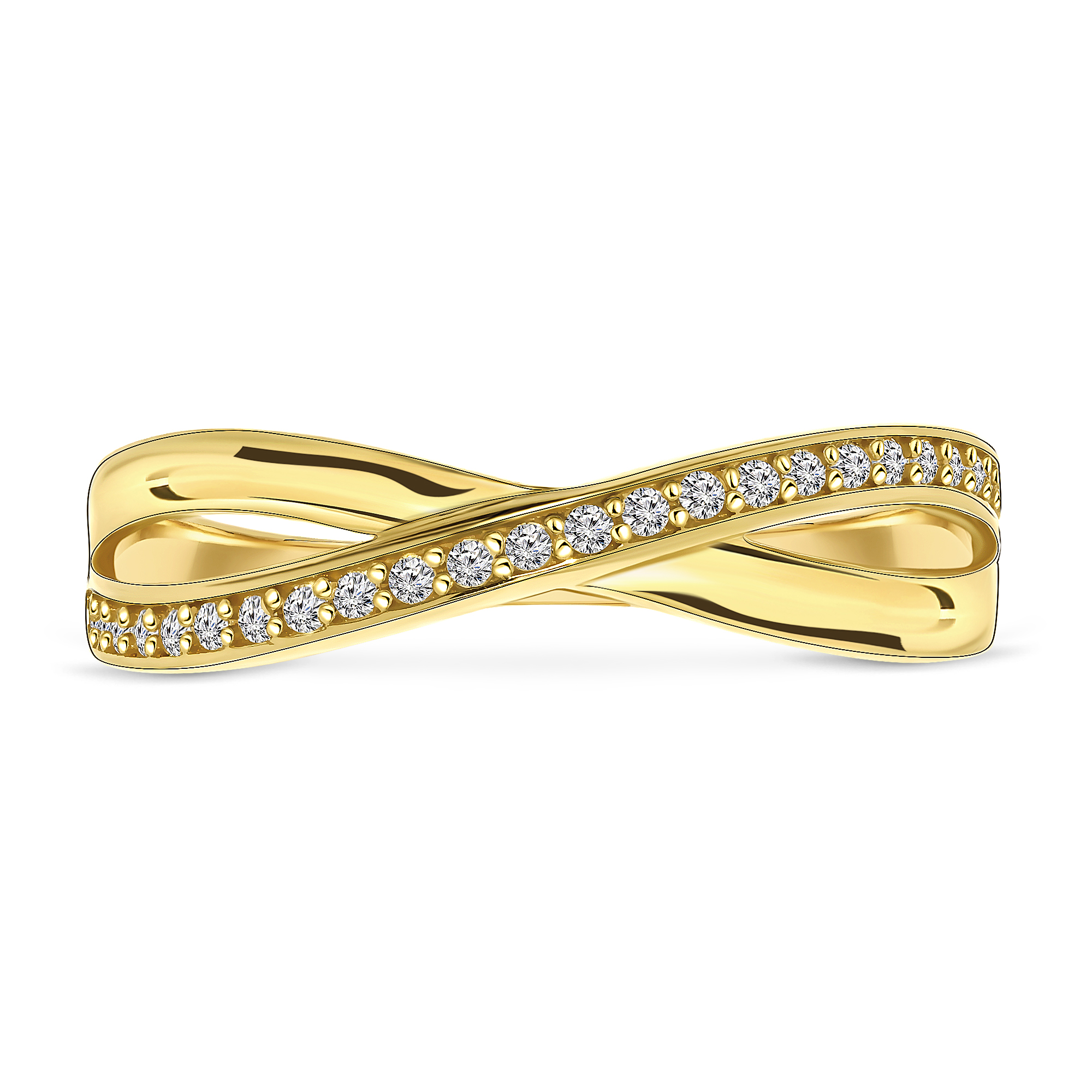 Gouden ring met zirkonia.