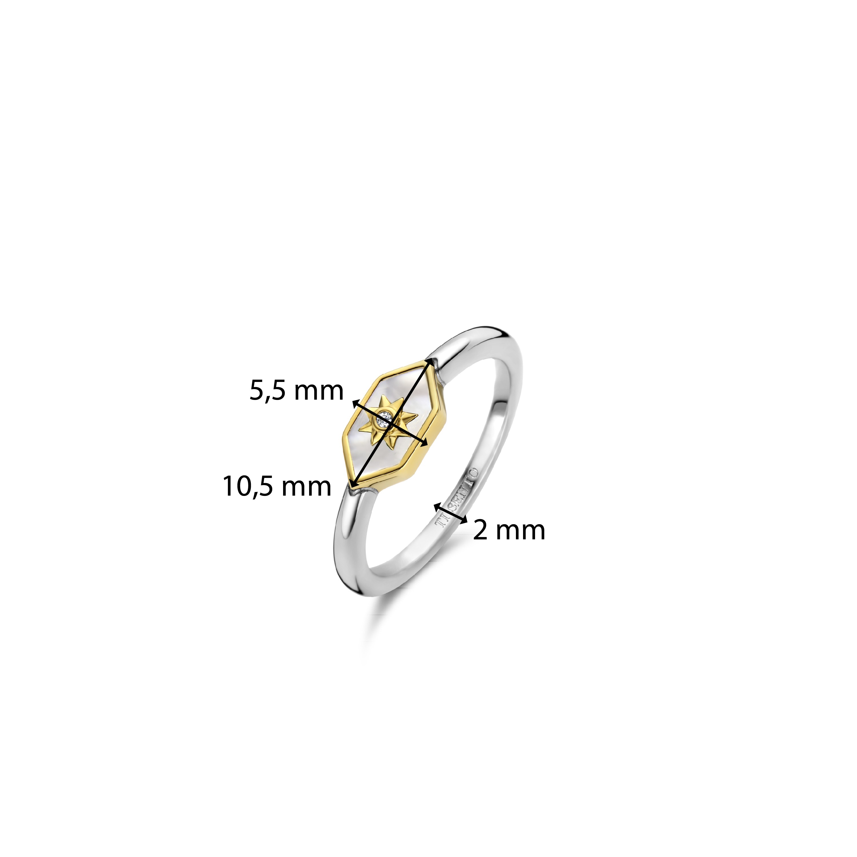 gold plated ring met zirkonia 12311MW