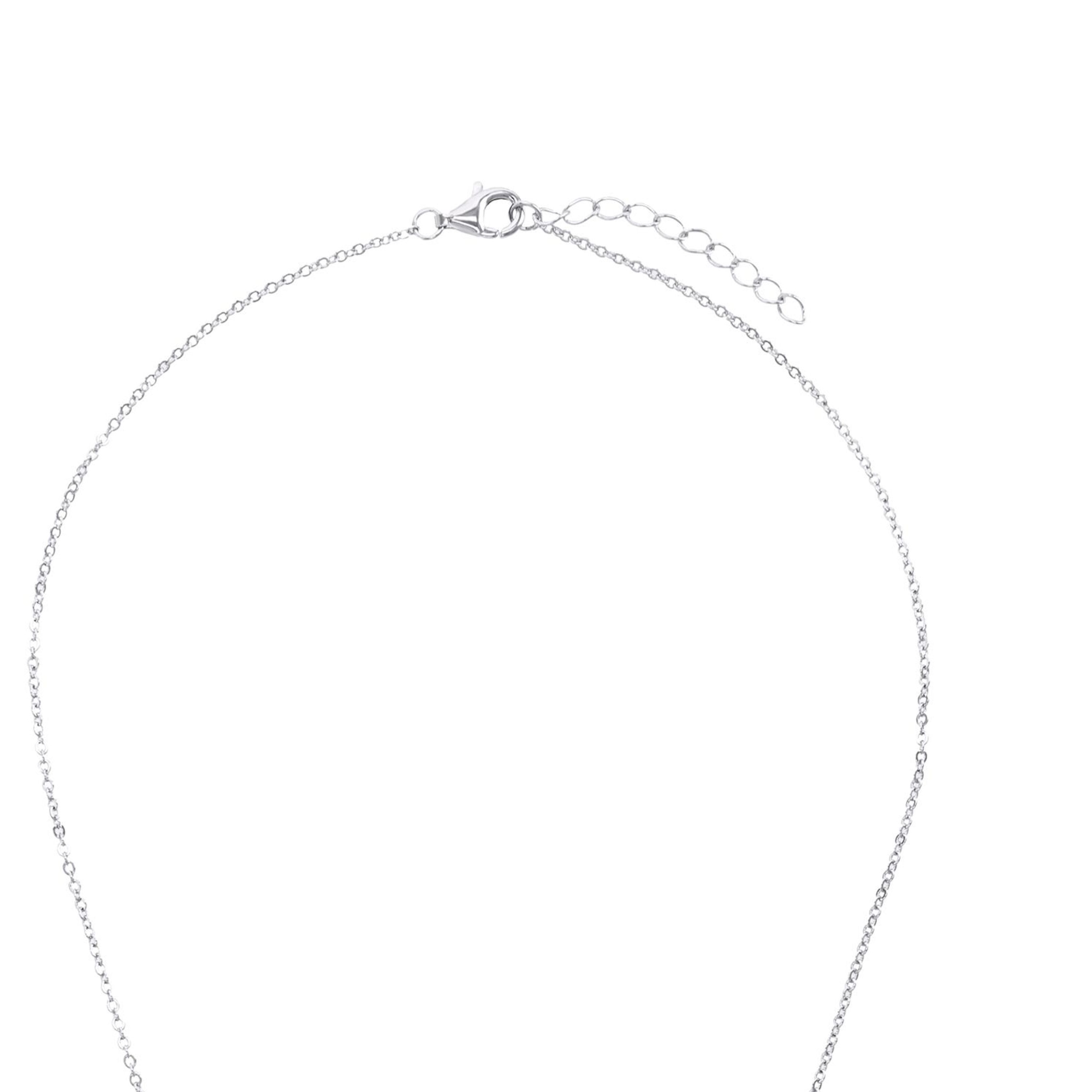 Ketting van roségold plated sterling zilver met zirkonia hanger 2022424