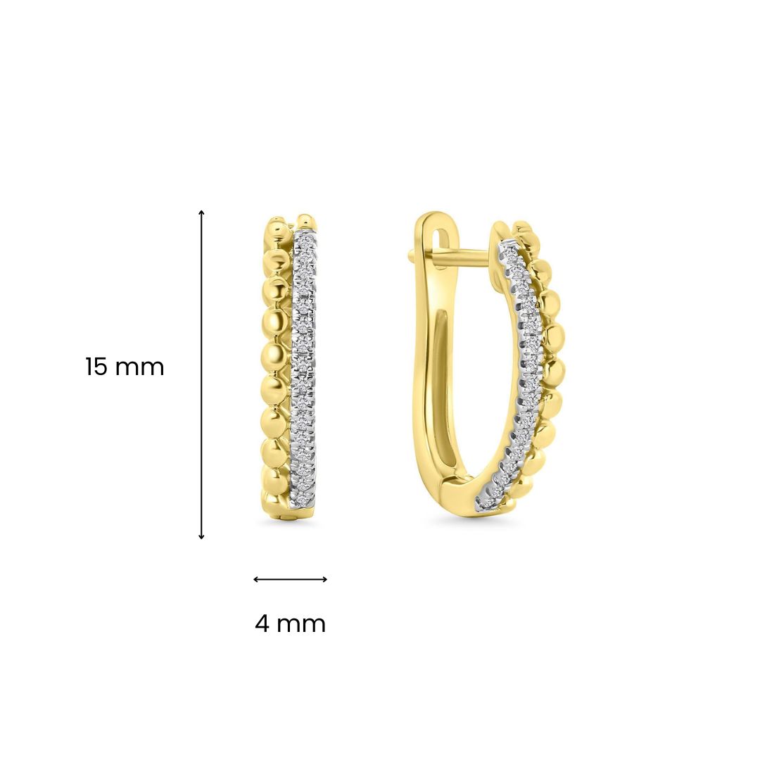 Geelgouden oorclips met diamanten E404-E17564-Y