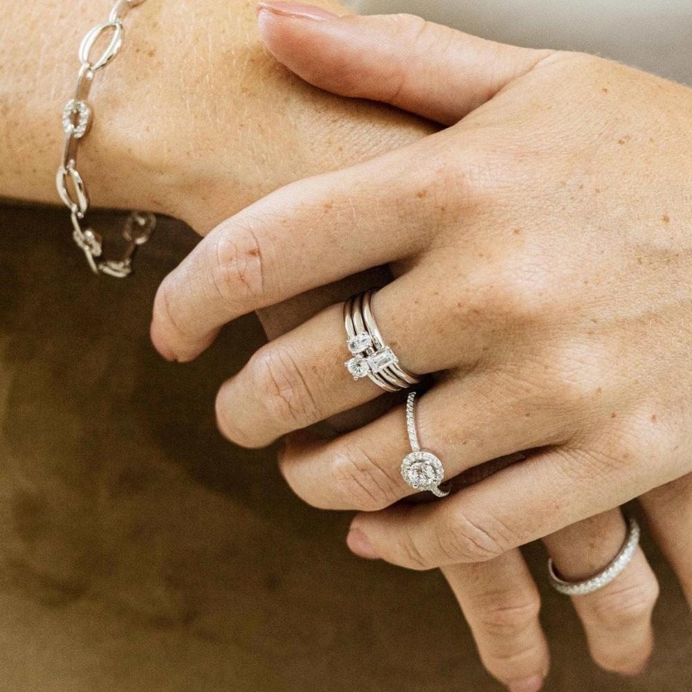 Ring sterling zilver met zirkonia - R446