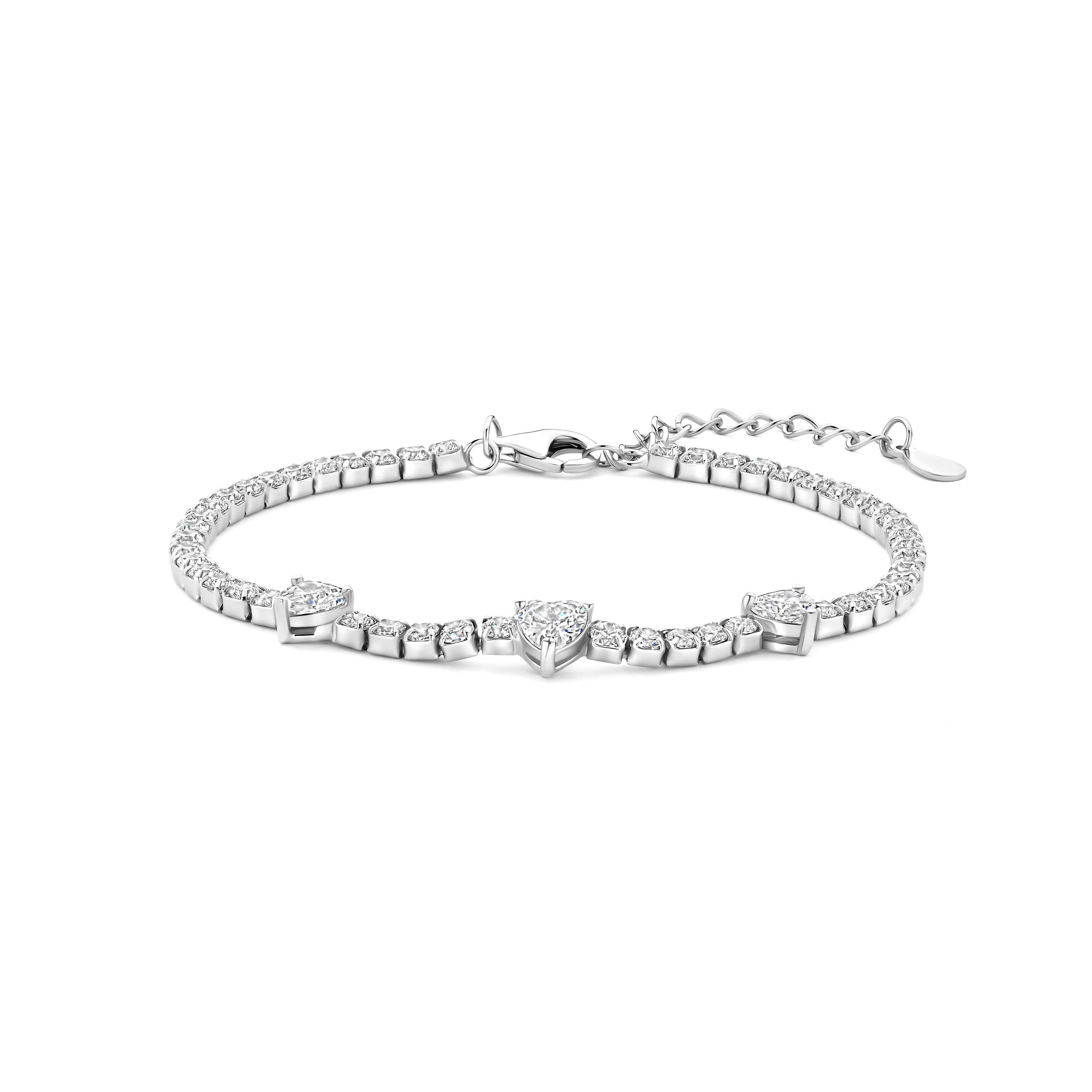 Tennisarmband Hartjes sterling zilver met Zirkonia - FS1225-054/WH Tennisarmband Hartjes sterling zilver met Zirkonia - FS1225-054/WH
