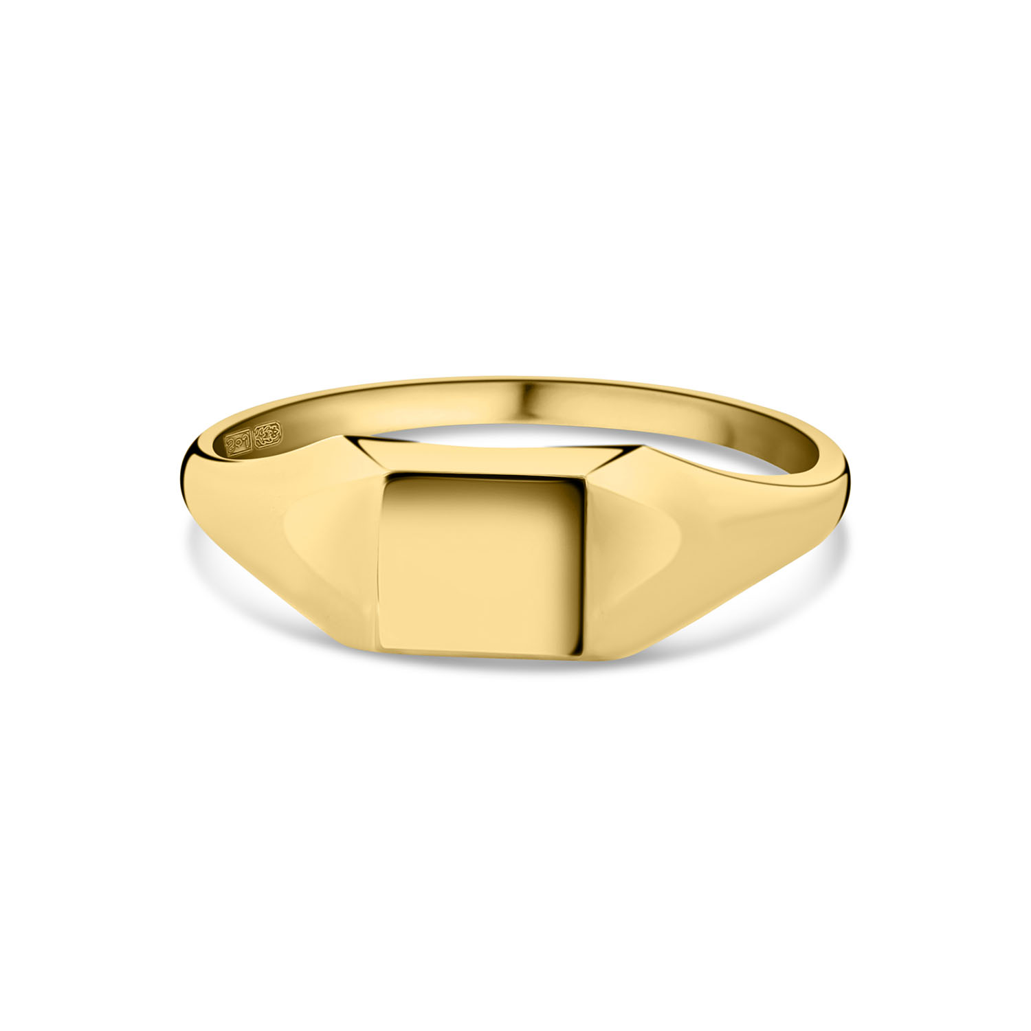 Geelgouden zegelring vierkant R122-XAR7079LP-Y