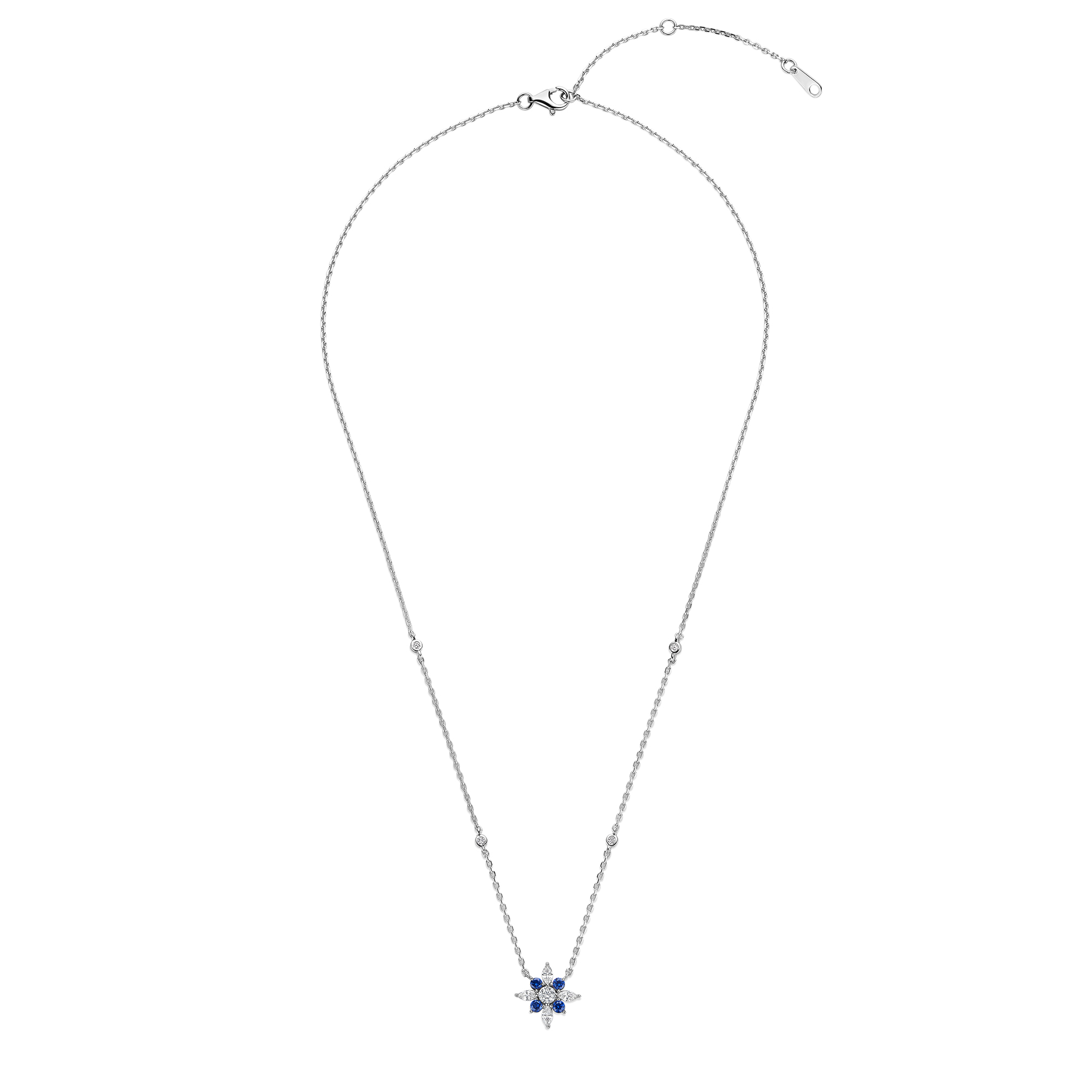 Ketting van sterling zilver met blauwe zirkonia - HB22N0912ABL