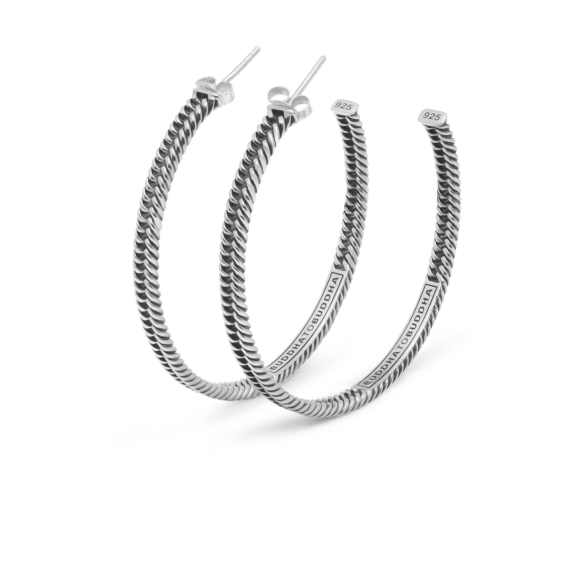 Oorbellen Chain Hoop van sterling zilver 445