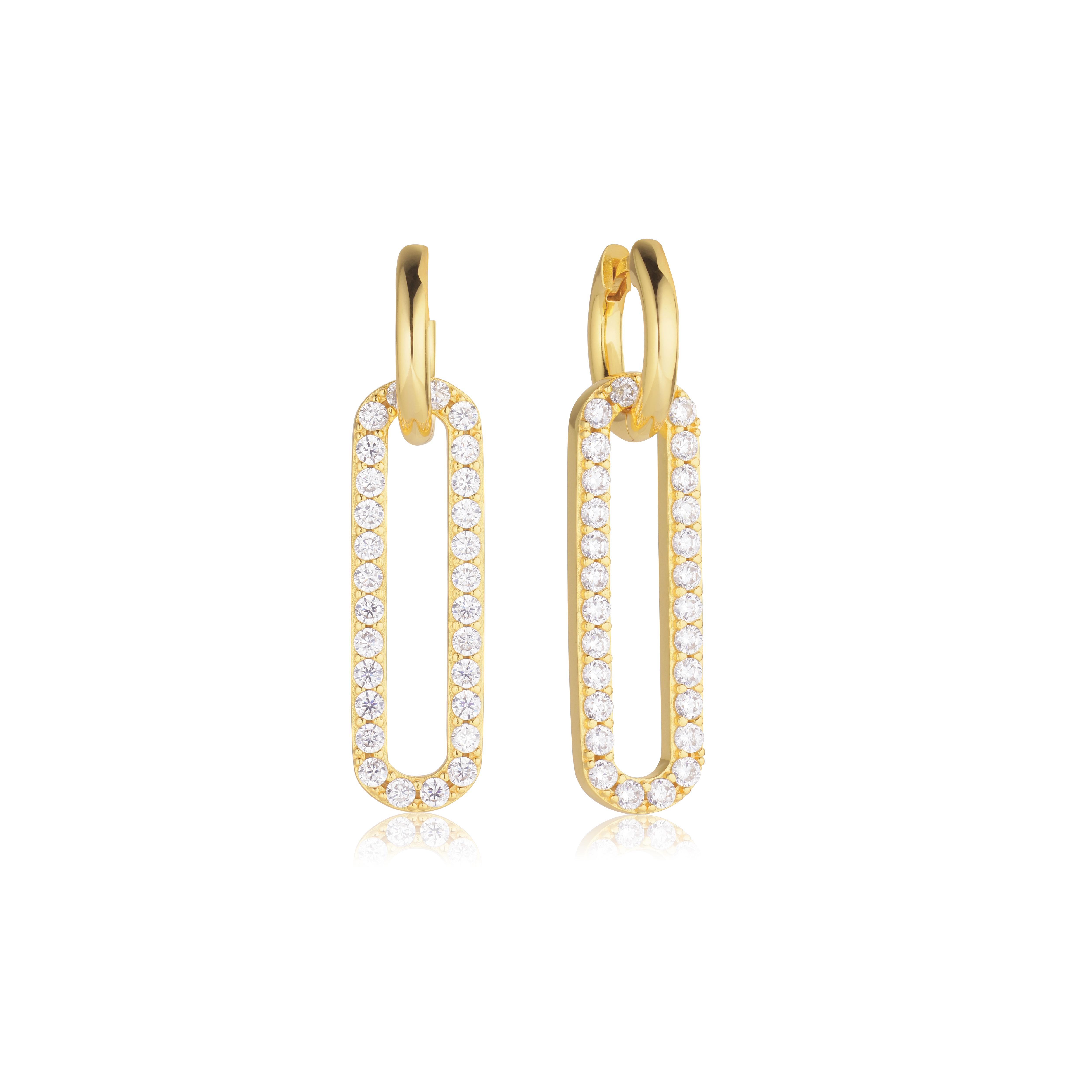 Oorringen Capizzi Lungo van gold plated  - SJ-E42220-CZ-YG