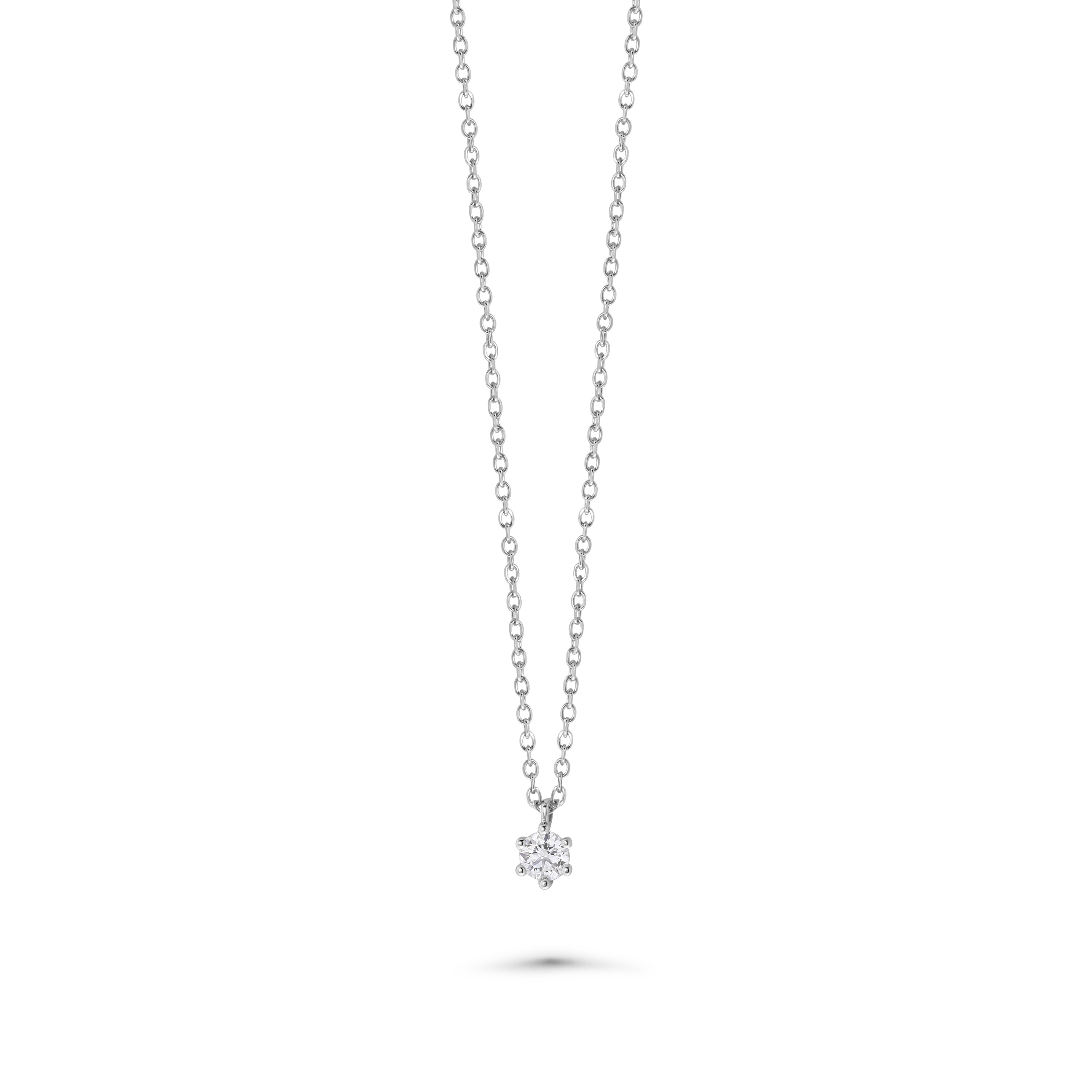 Witgouden solitaire ketting met lab grown diamant N138-PD22211-CV-010-W