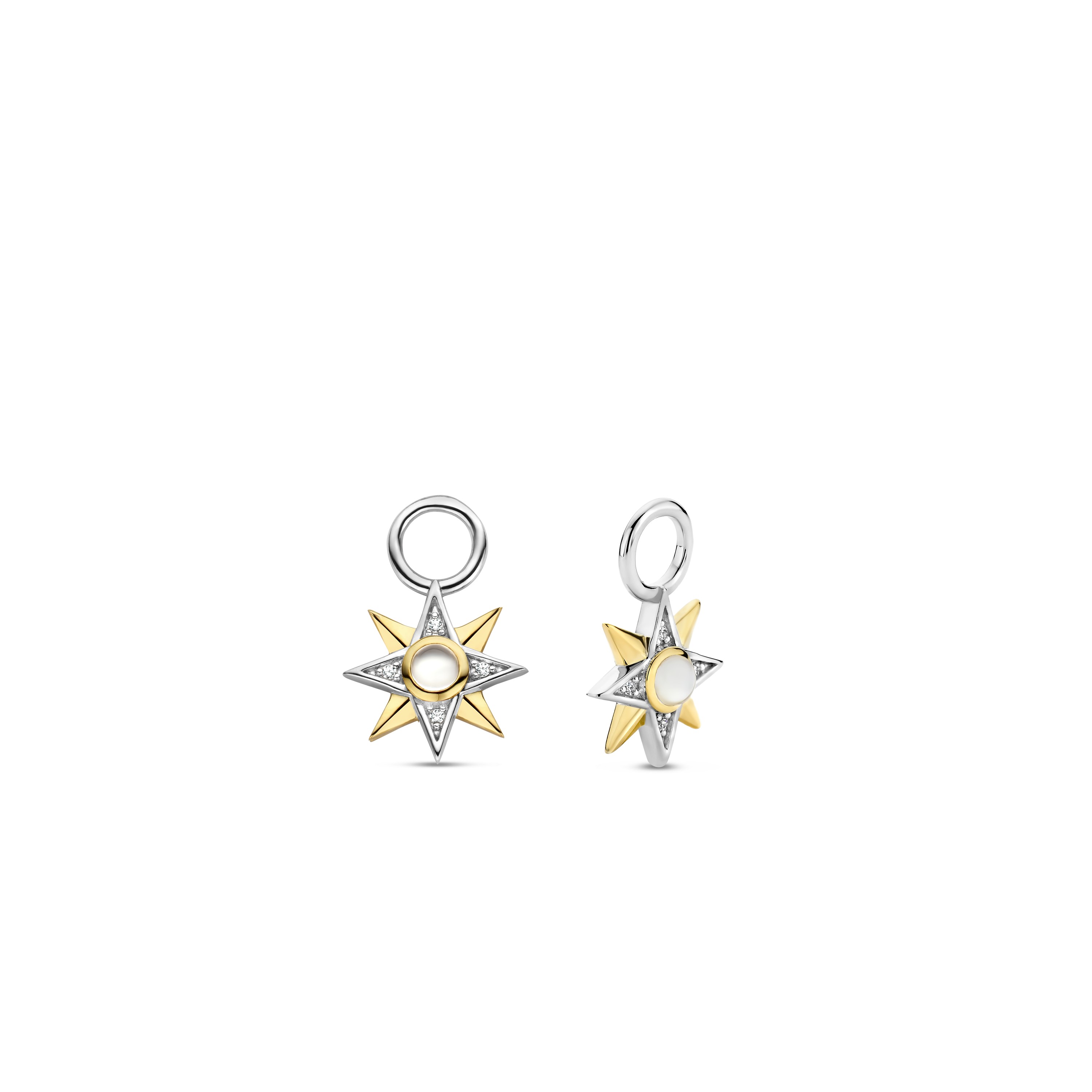 Sterling zilveren gold plated oorbedels 9266MW Sterling zilveren gold plated oorbedels 9266MW