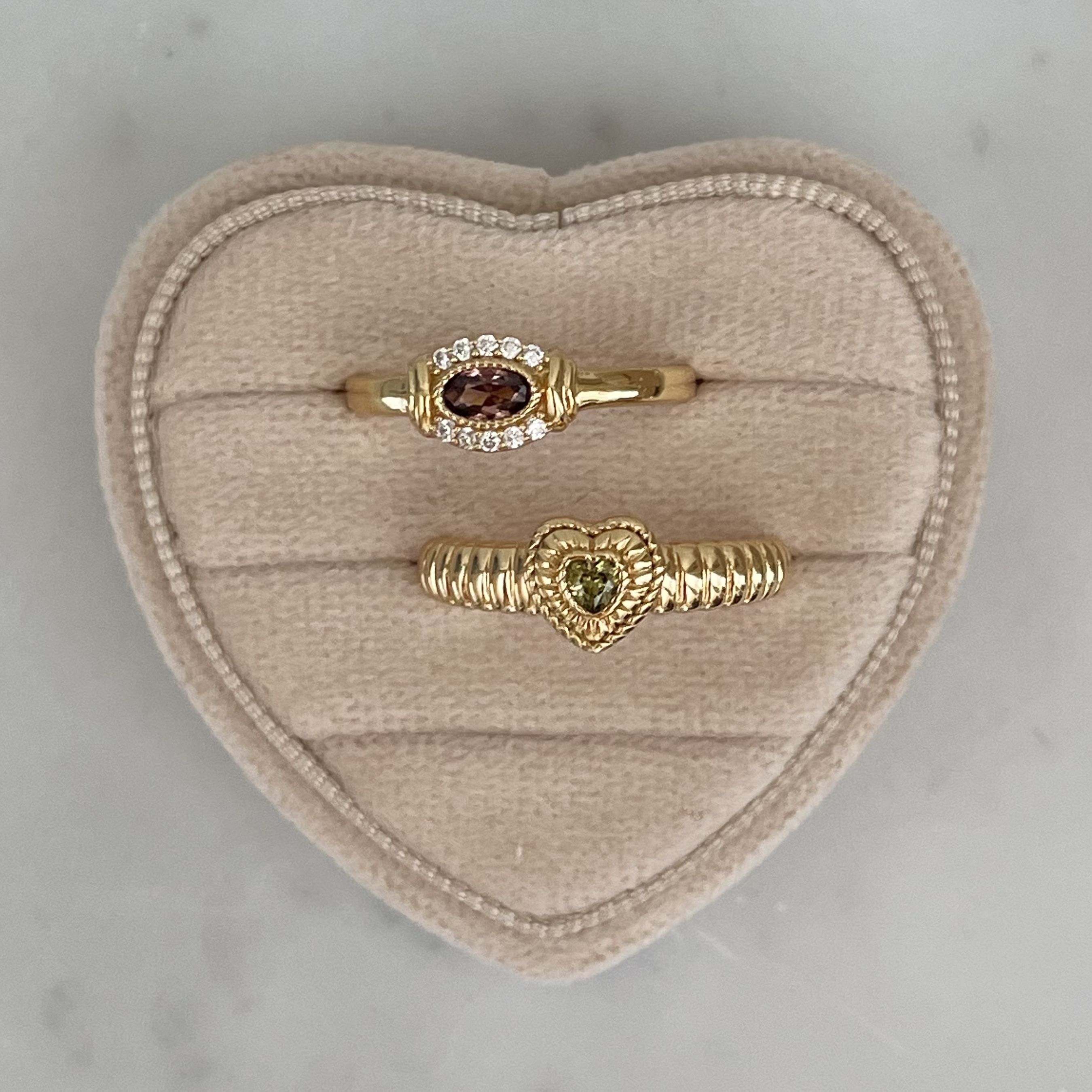 Ring gold plated met Bruine zirkonia - 124174Y