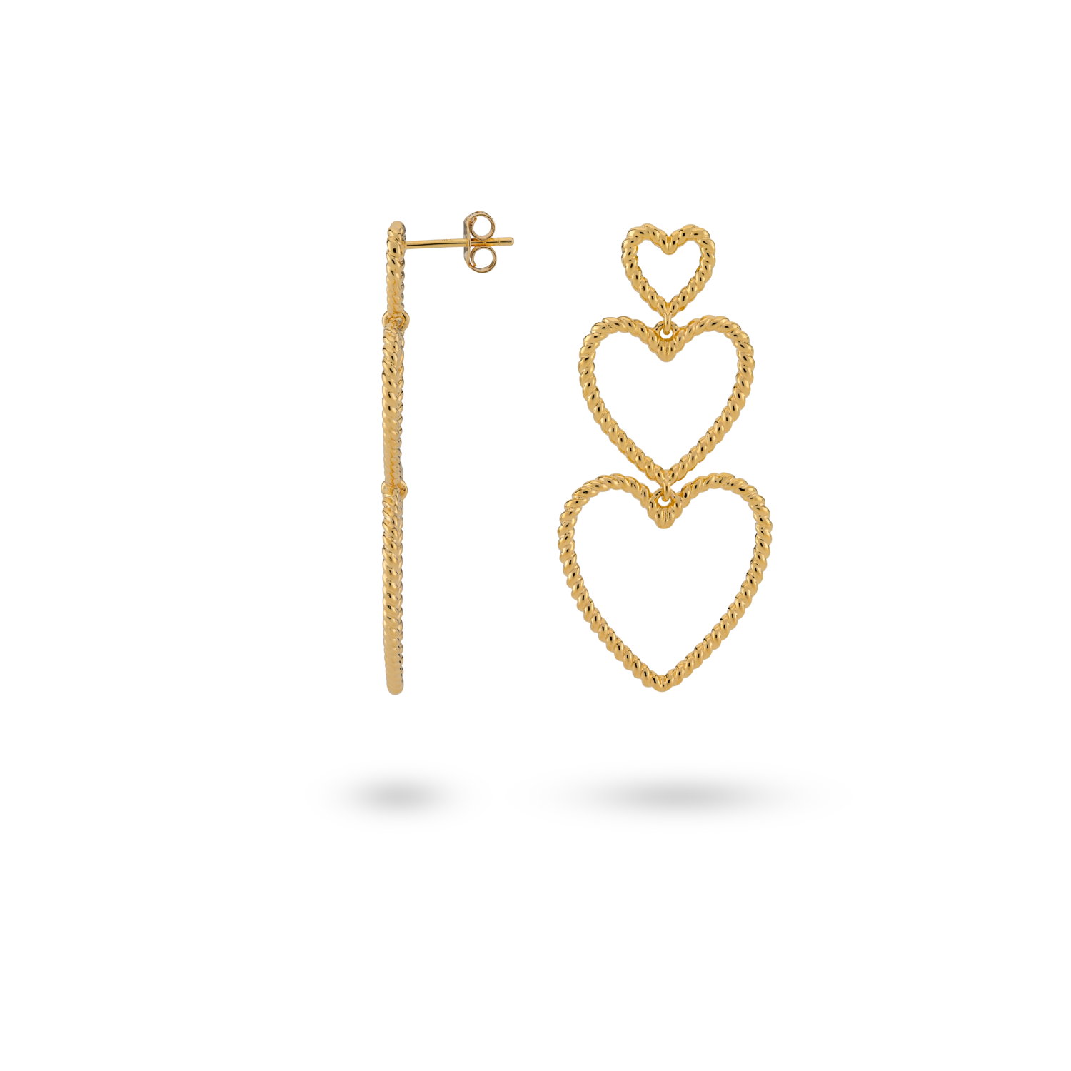 Oorhangers van gold plated  met hart detail 42442Y