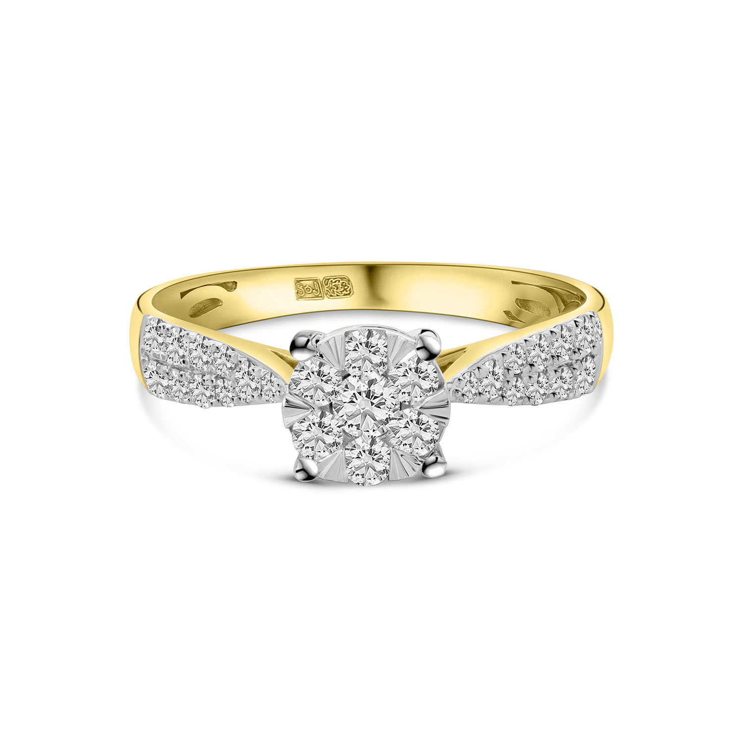 Geelgouden ring met lab grown diamanten R092-60209R010-LG-YW