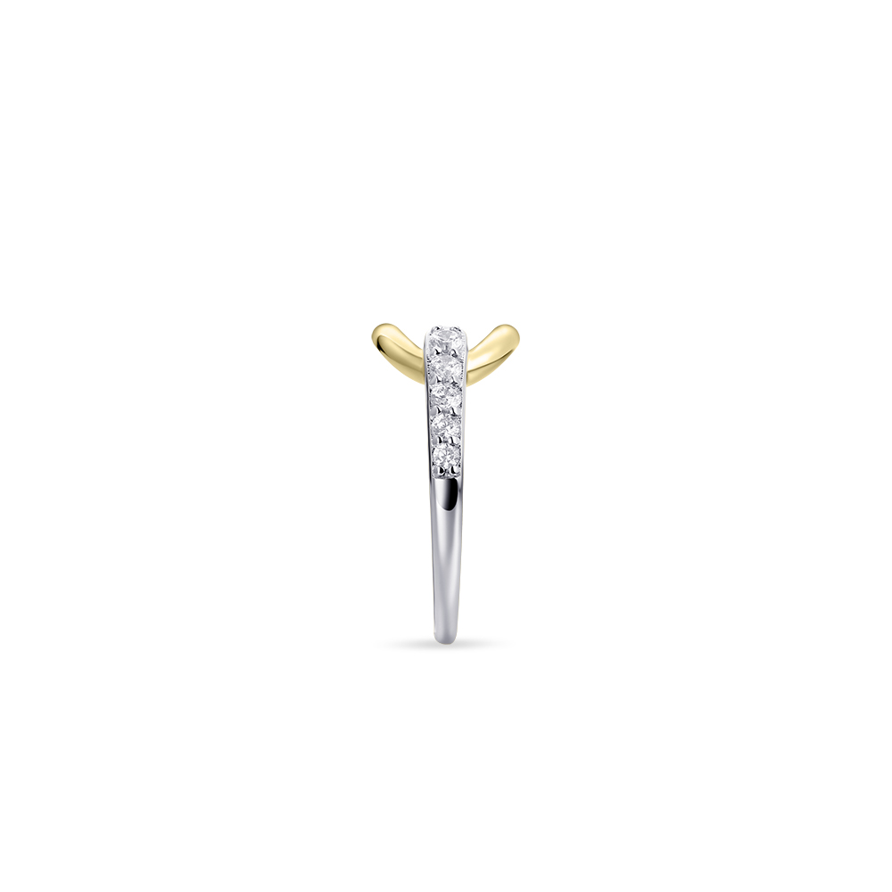 Sterling zilveren gold plated ring met zirkonia R407Y