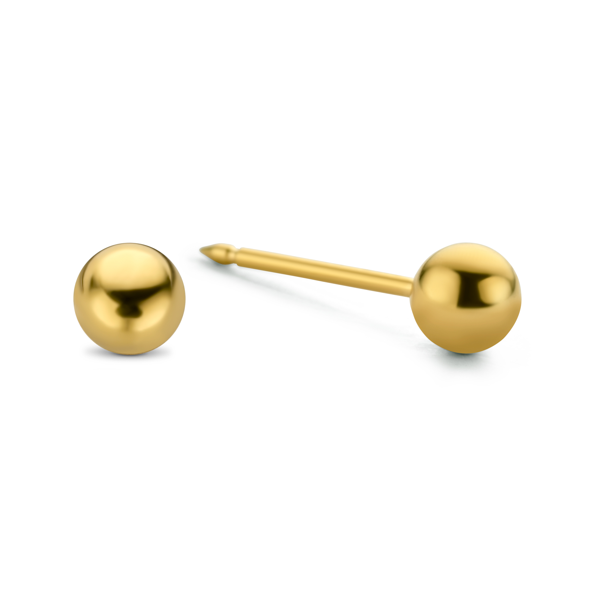 Schietoorknoppen 4mm Bol verguld