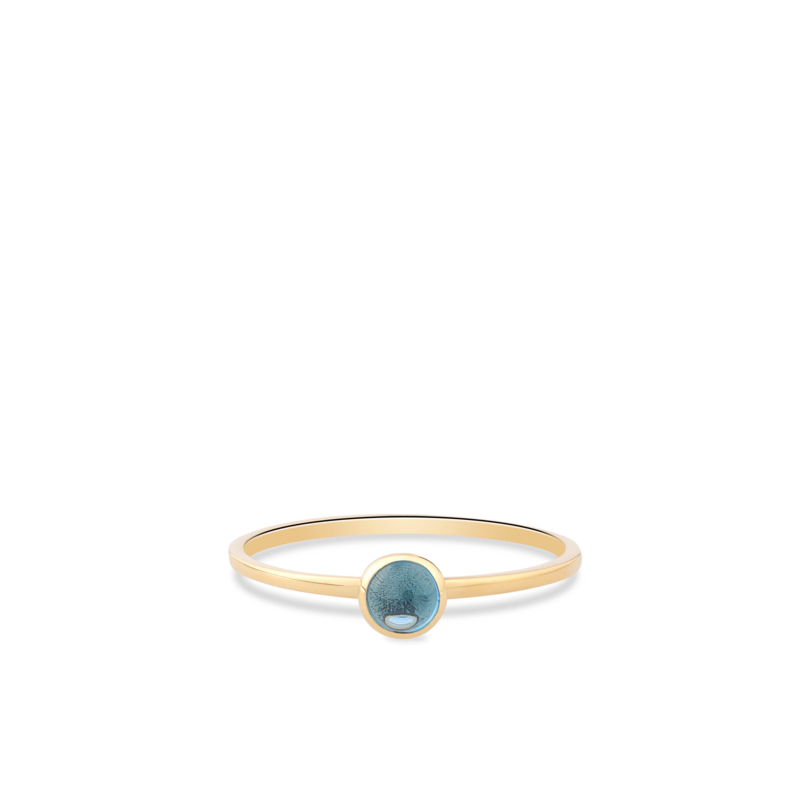 14 karaats geelgouden ring met blauwe zirkonia RDC01-4305-03