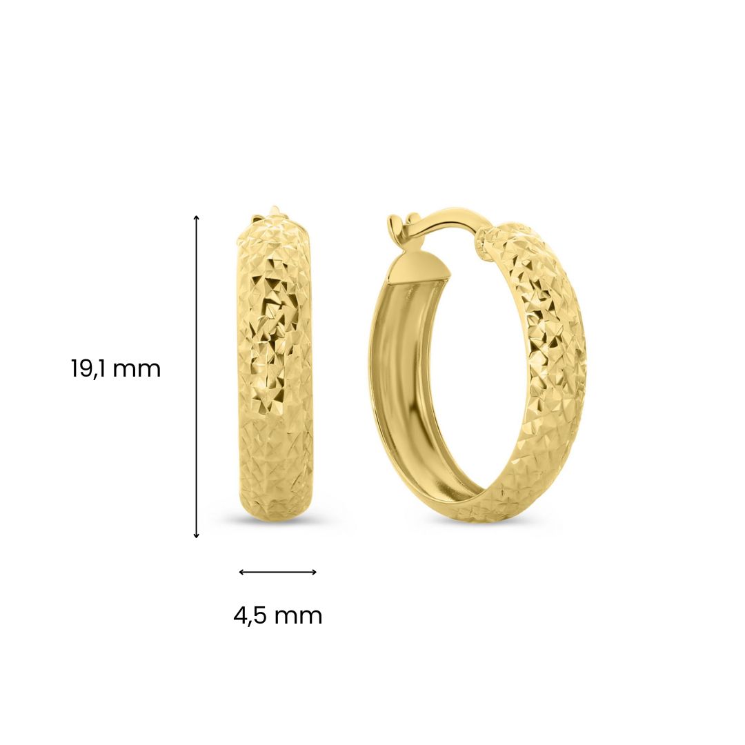 Geelgouden oorringen gediamanteerd E122-XHE13320-DC-Y