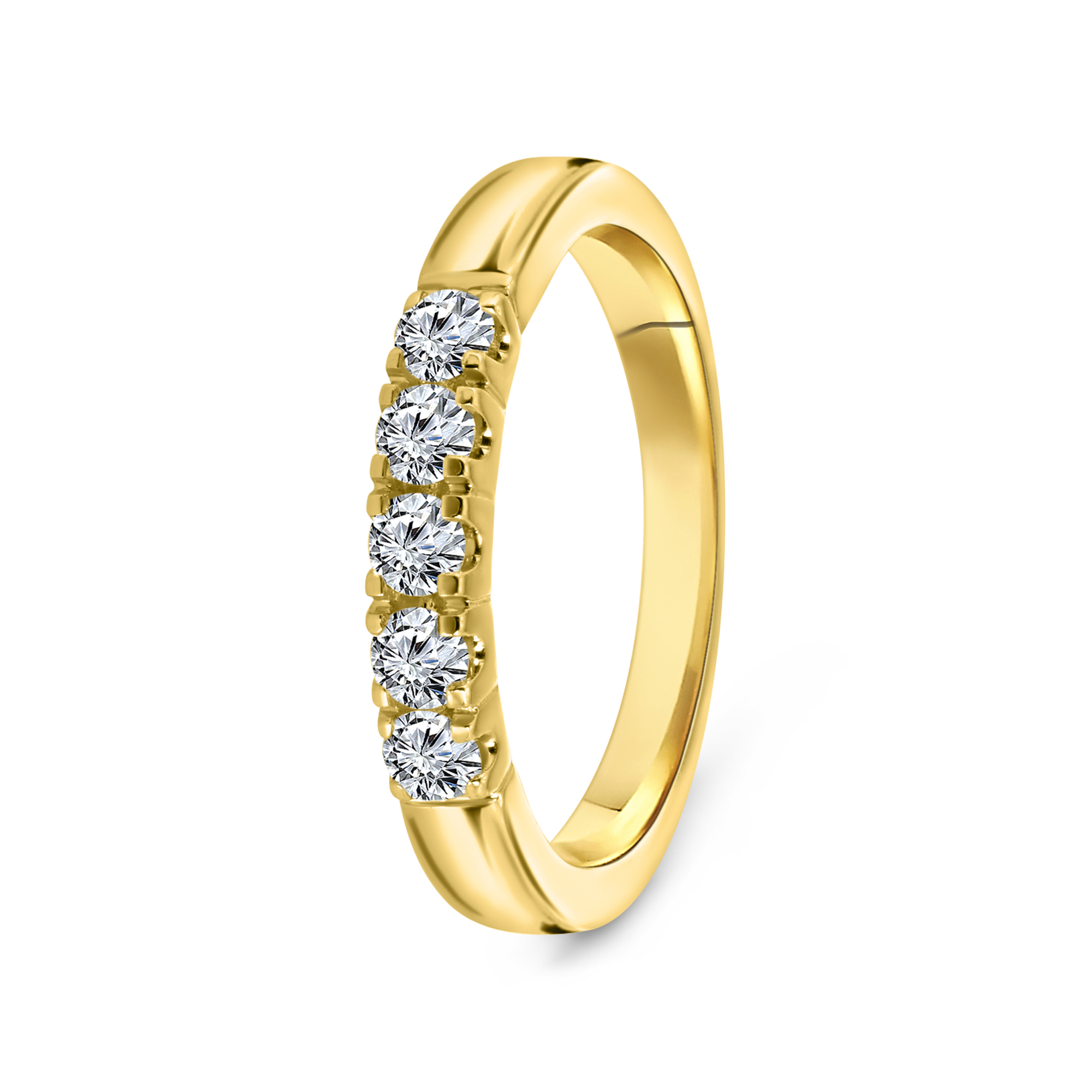Geelgouden rijring met diamant 42189791