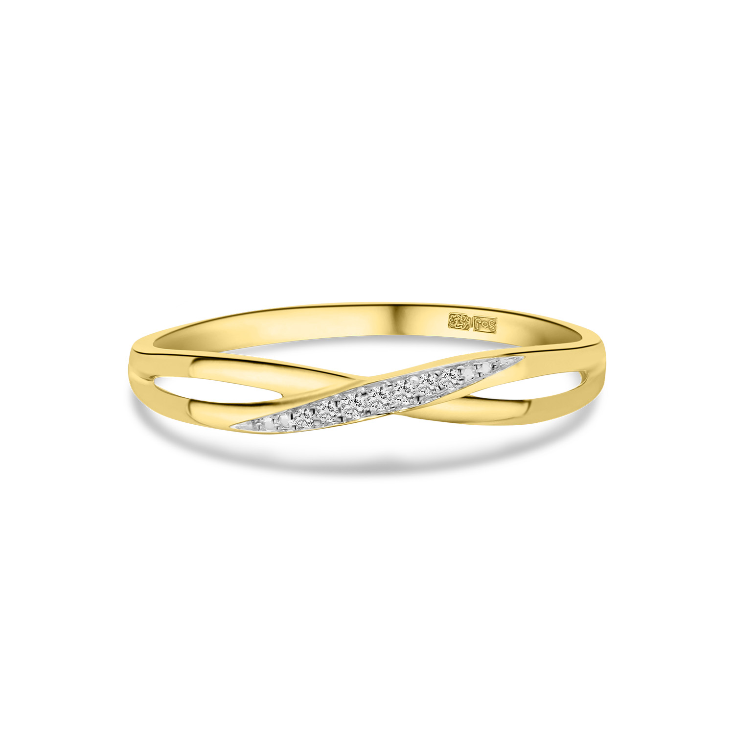 Geelgouden ring met diamanten R404-RG50469-Y
