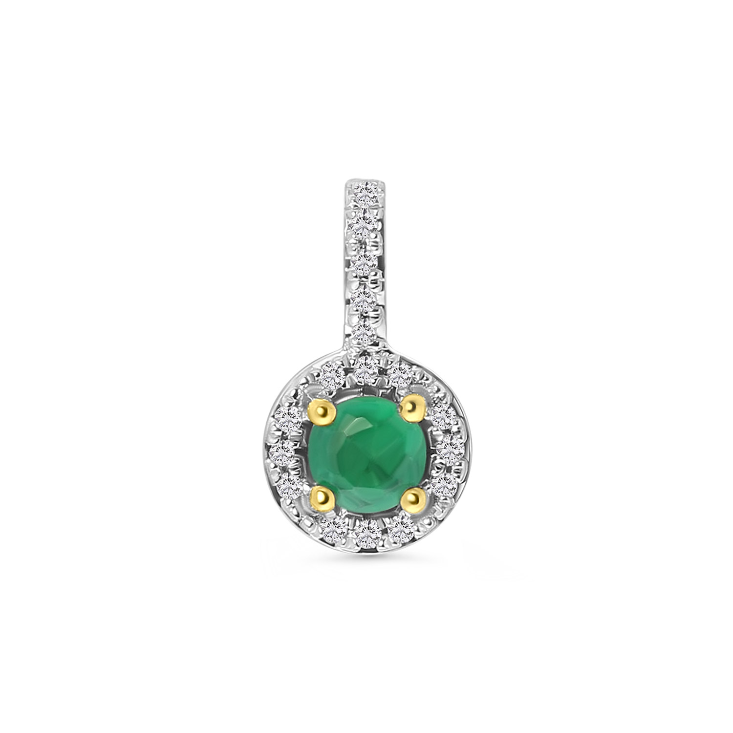 Geelgouden hanger smaragd en diamanten P382-P304204-EM-Y