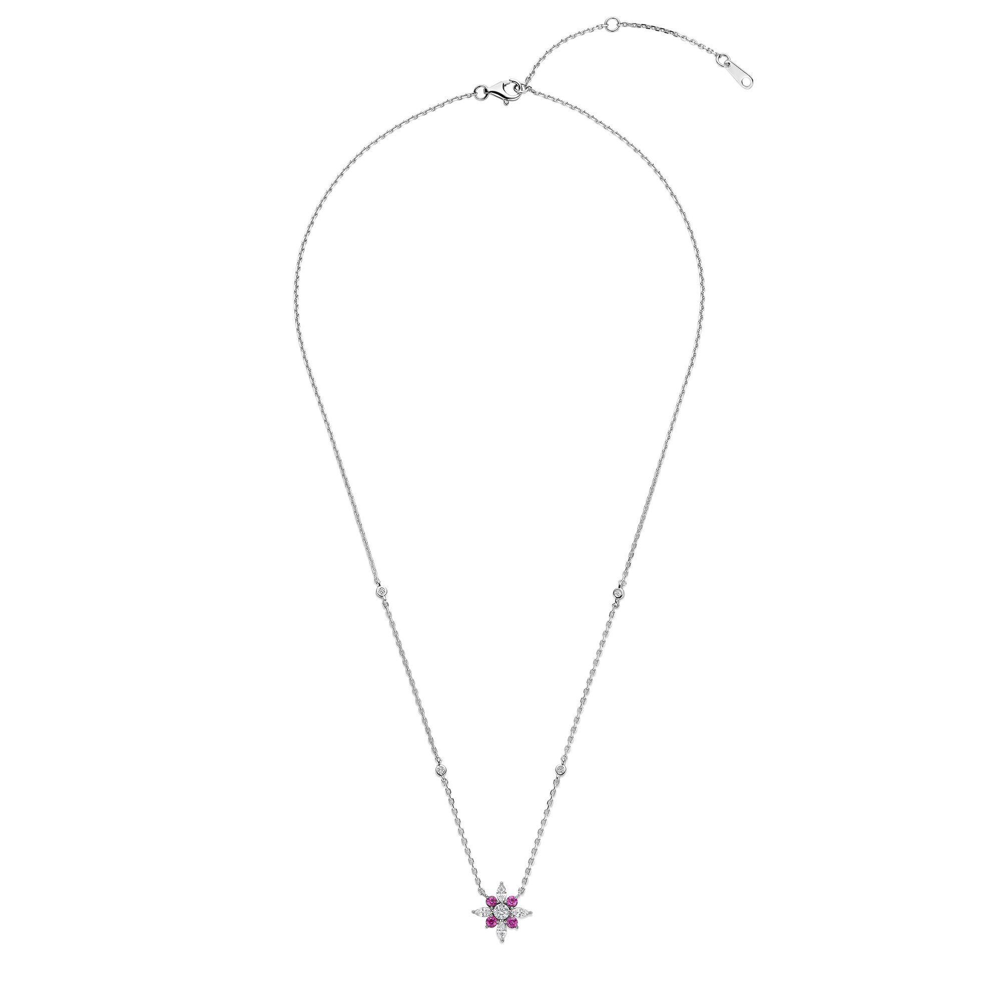 Ketting van sterling zilver met rode zirkonia - HB22N0912AR