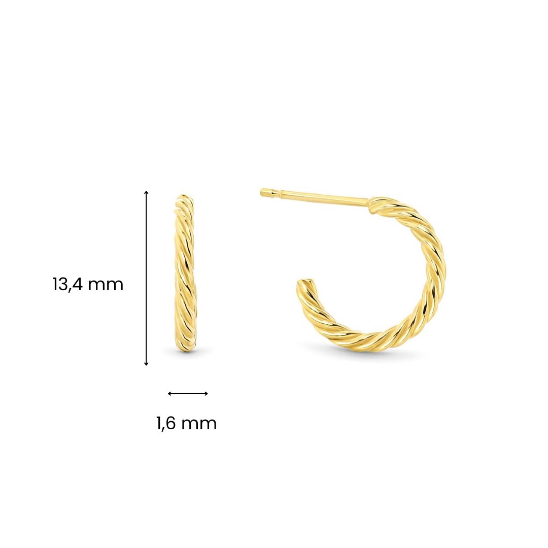Geelgouden oorknoppen twist E470-EG140-181-Y