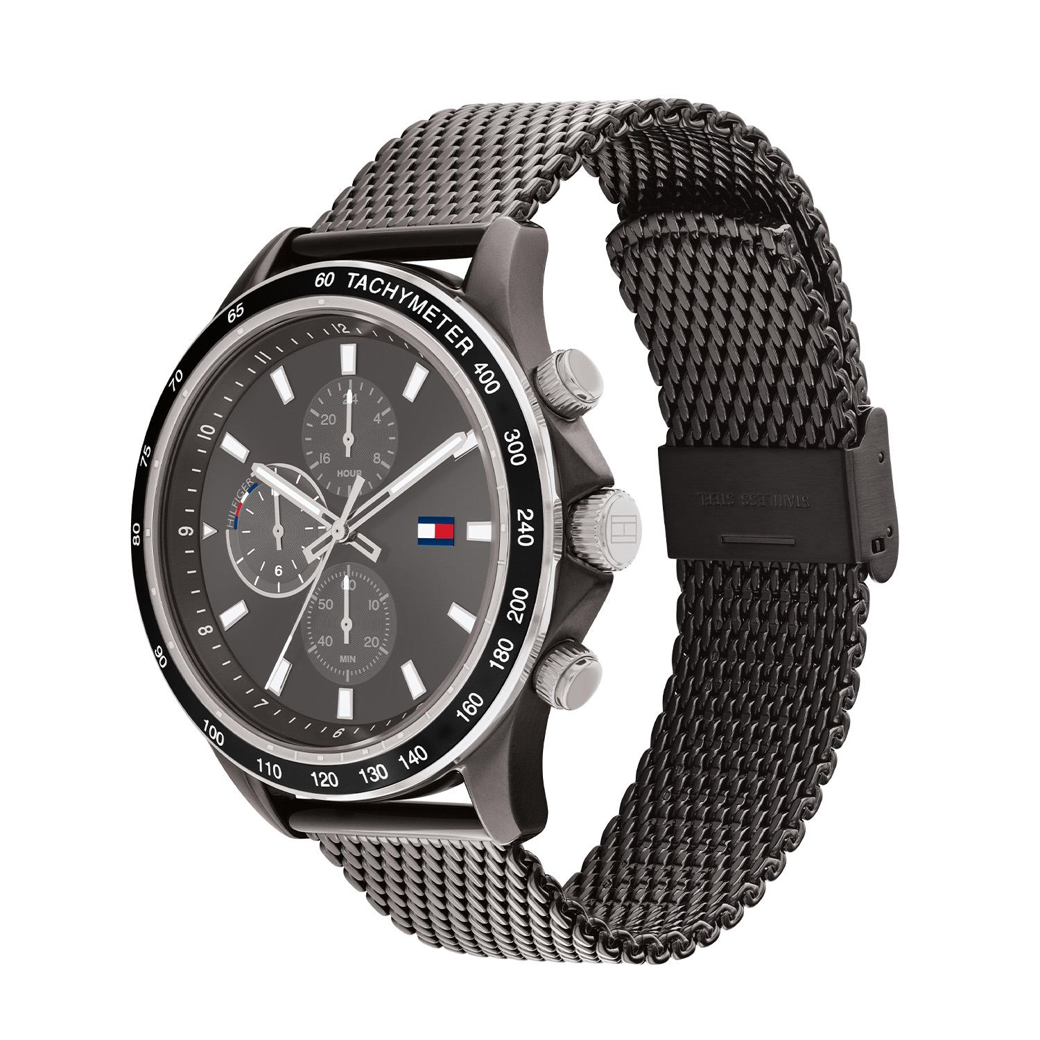 Heren Horloge Staal Gunmetal Schakelband 44 mm