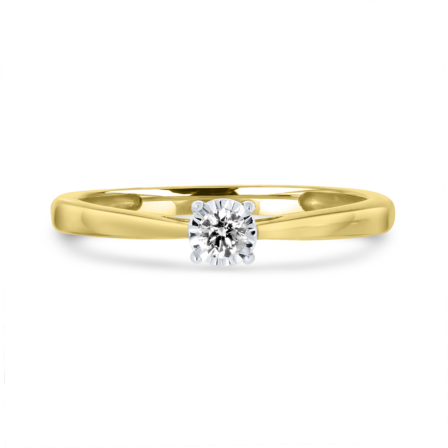 Geelgouden ring met diamant R480-SOL-Y915-010-G2-YW
