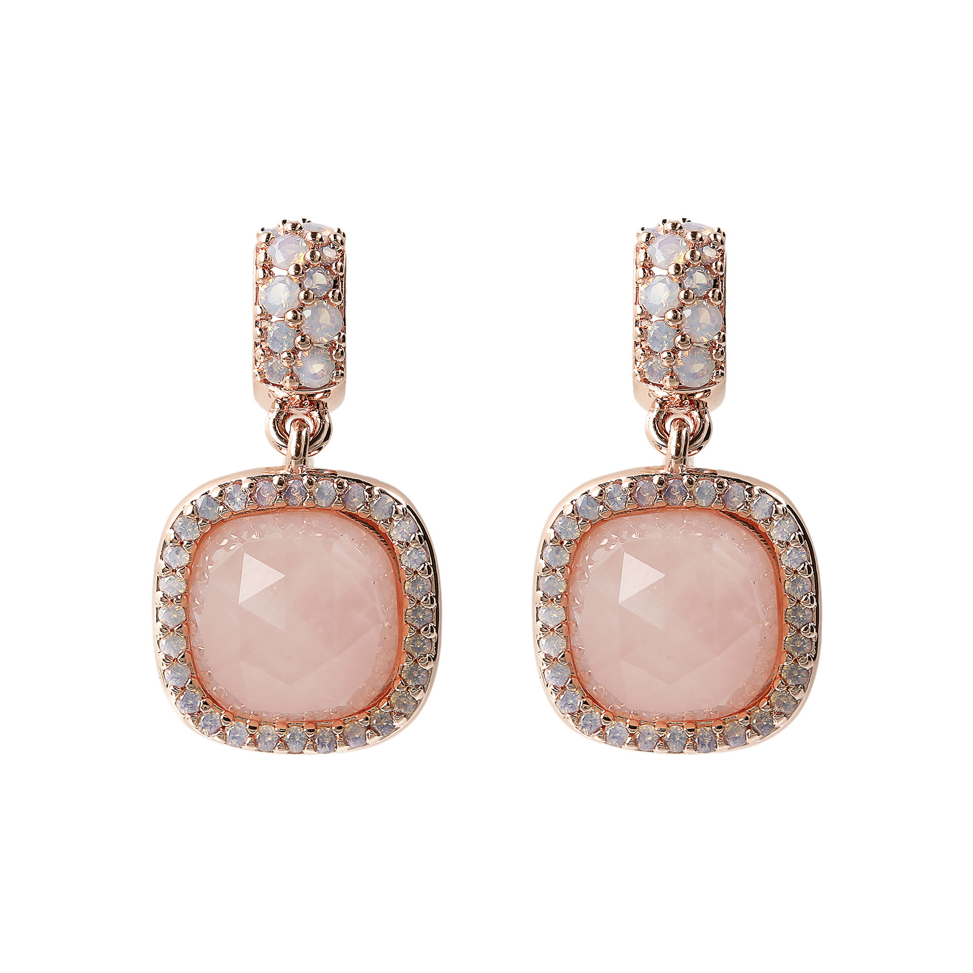 Rosé oorhangers met rozenkwarts WSBZ01312