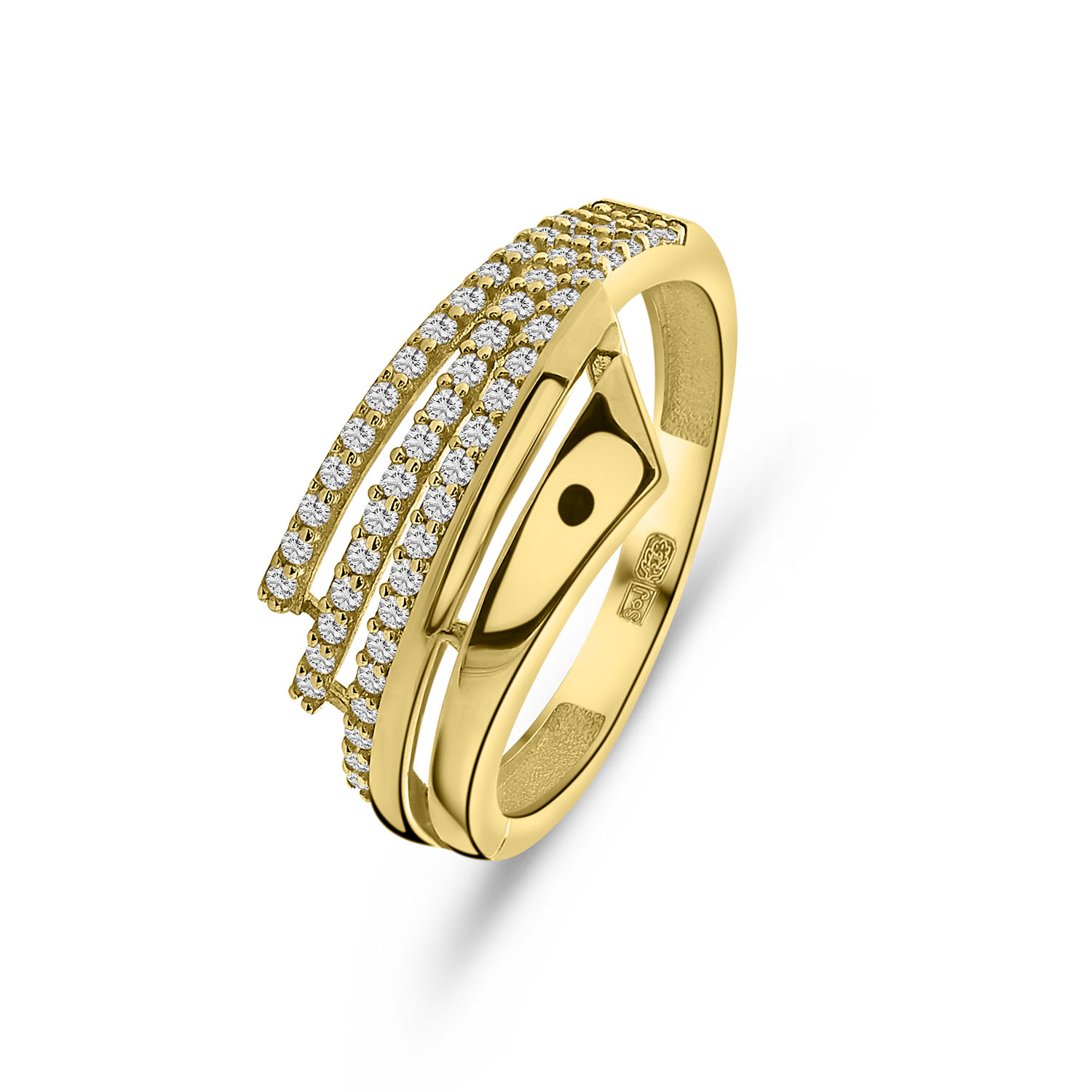 Geelgouden ring fantasie met zirkonia R122-VX6-X7ZR200691-Y