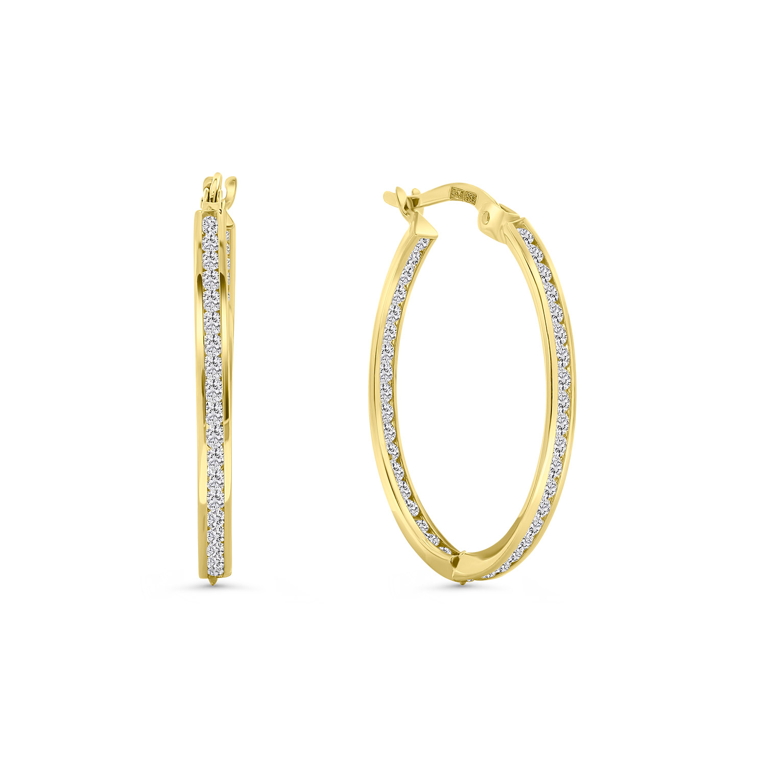 Geelgouden oorringen zirkonia E122-I2CTE1073-FCZ-Y