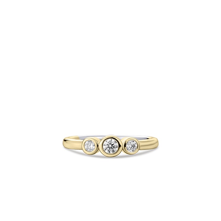 Ring gold plated met zirkonia - R378Y