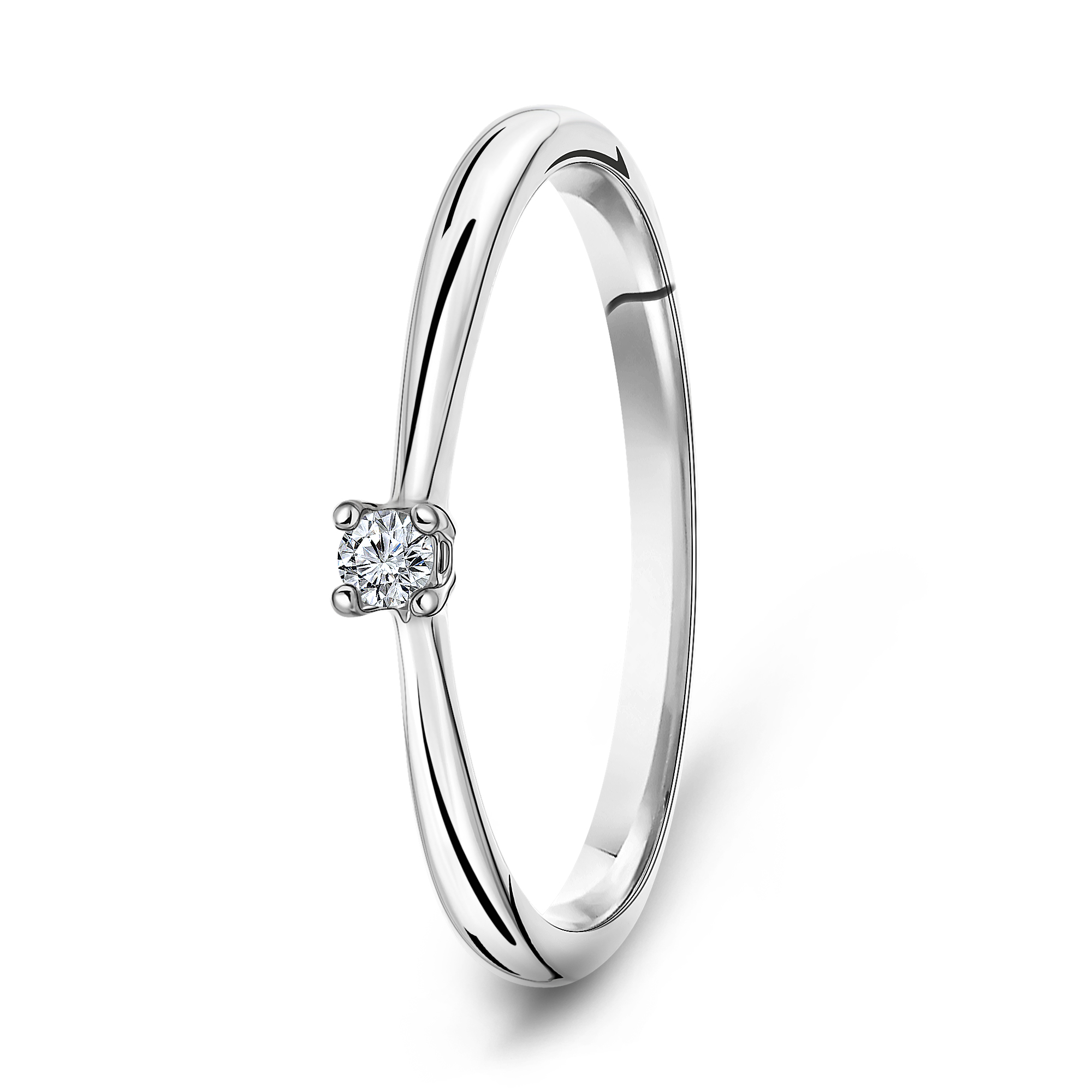 Witgouden diamanten solitair ring