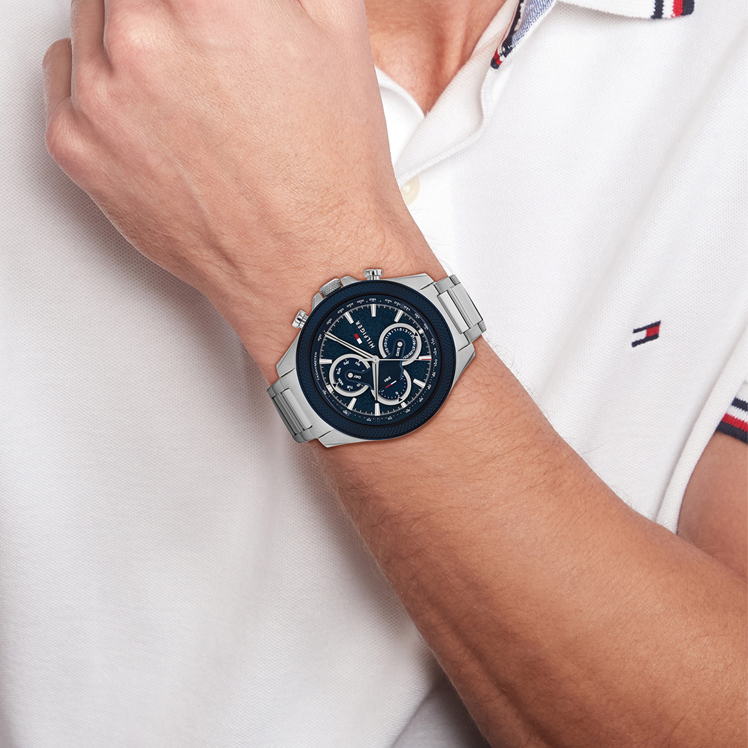 Herenhorloge Clark zilverkleurig / Blauw - TH1792080