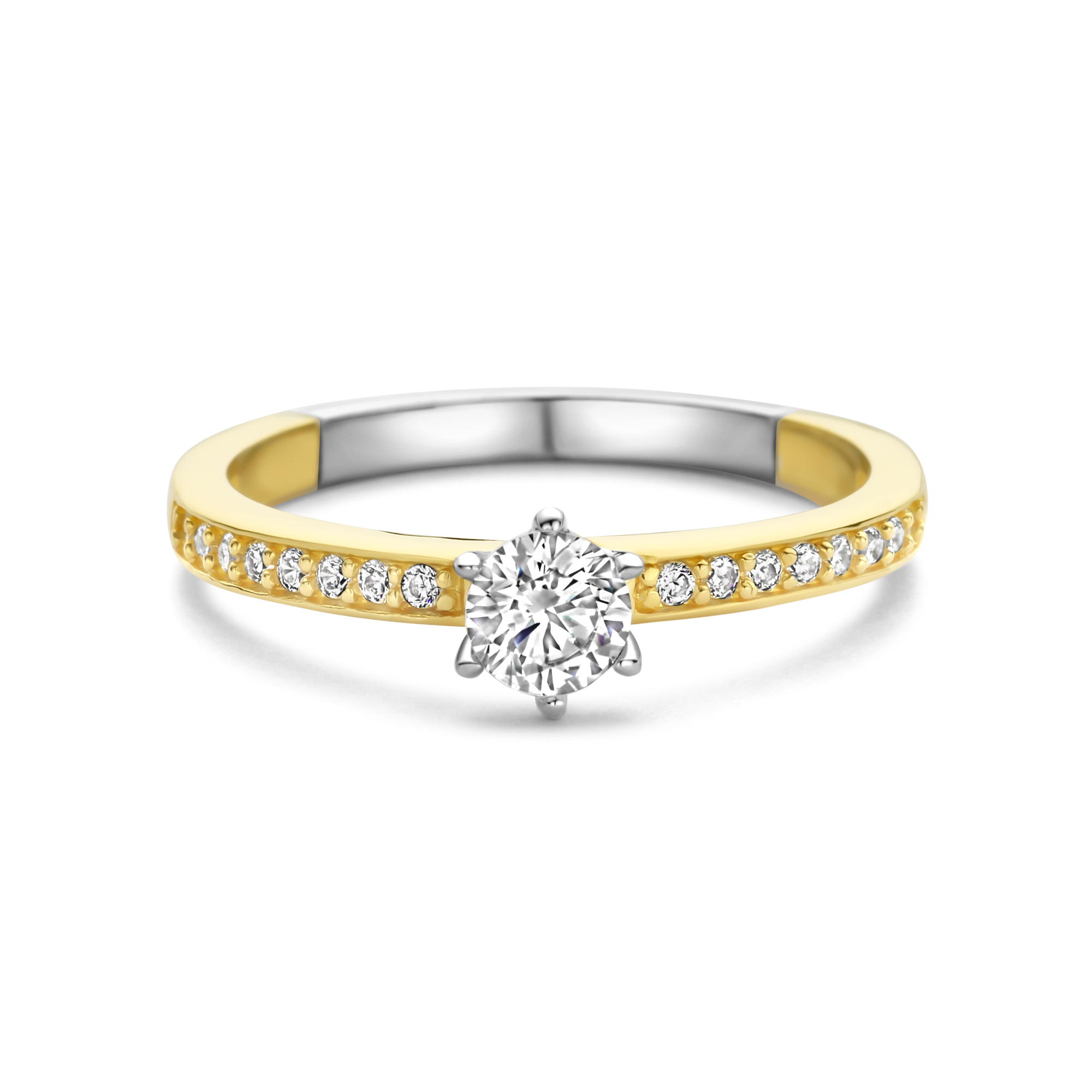 Ring van gold plated  met zirkonia SRMR7012YW
