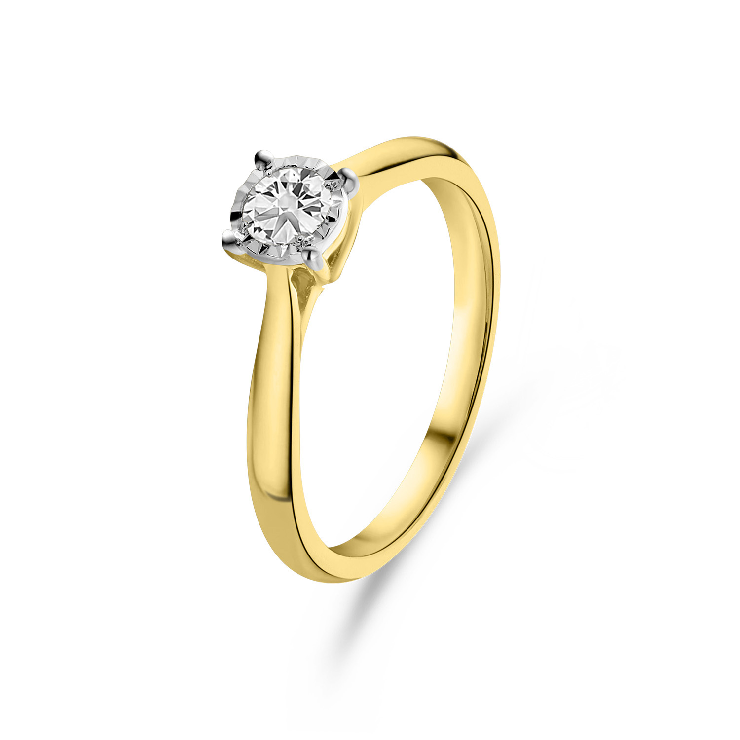 Geelgouden ring met lab grown diamant R404-RG46044-LG-YW