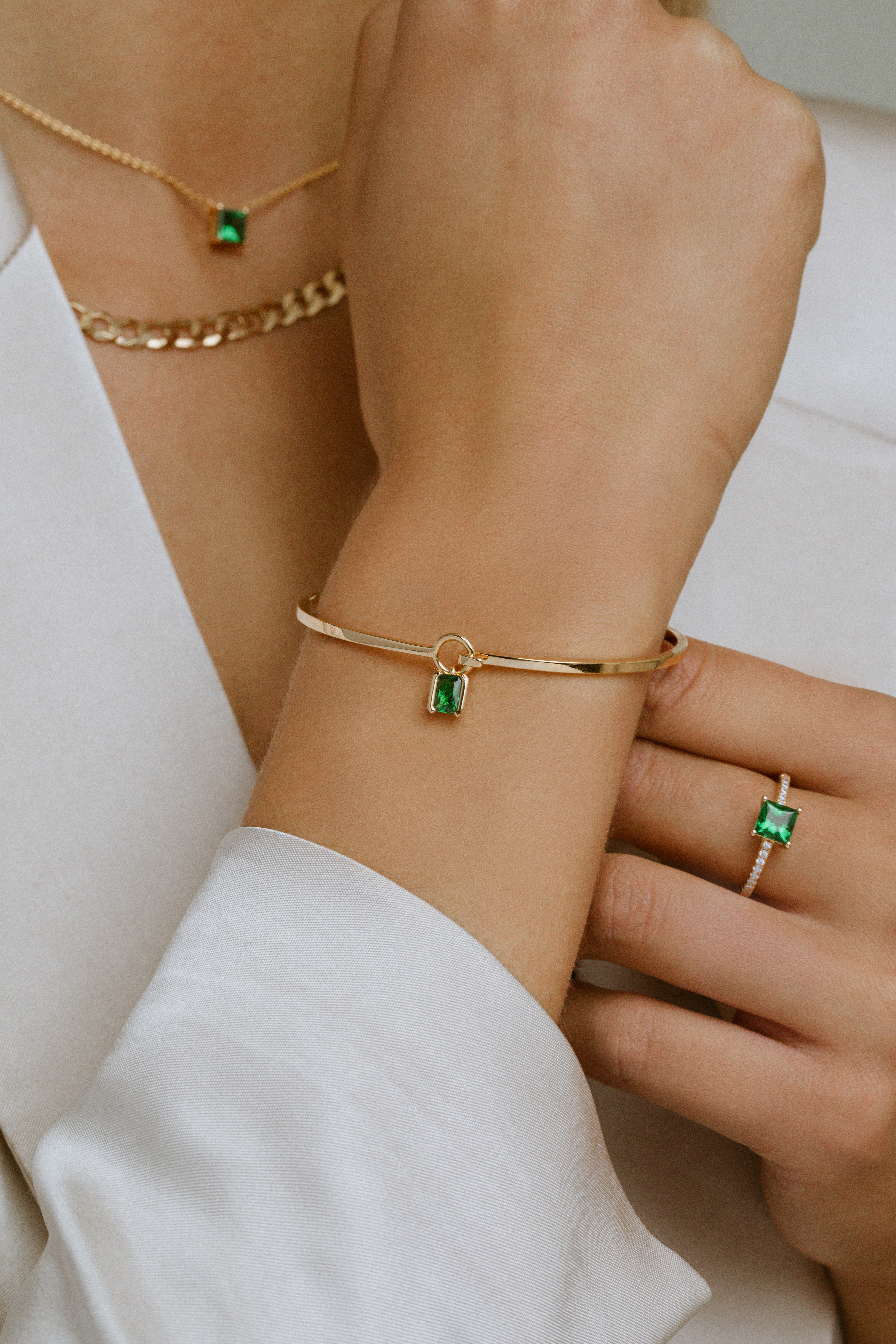 Ring Ellera Quadrato van gold plated  - SJ-R42280-GCZ-YG