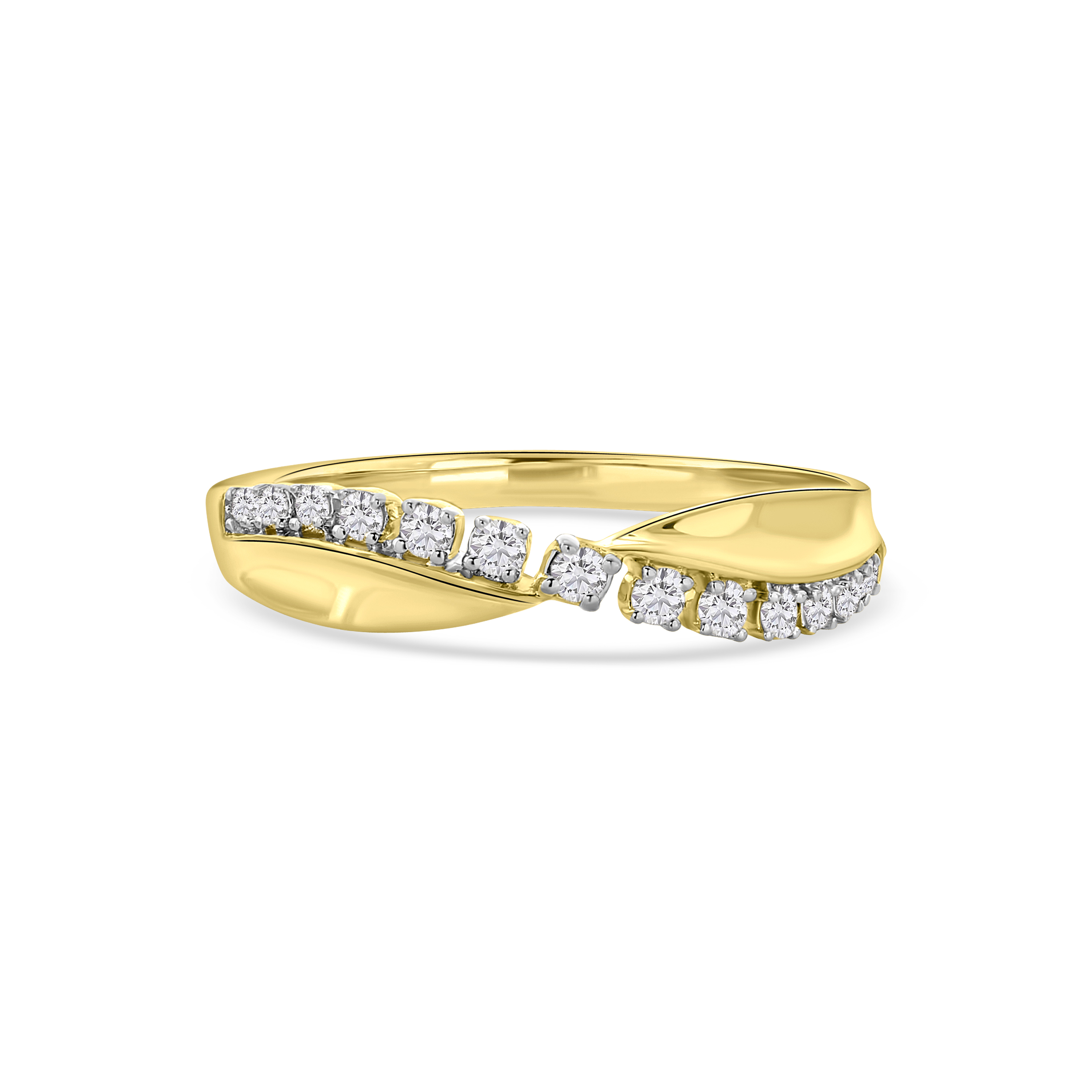Geelgouden ring slag met lab grown diamanten R138-RG63611-CV-Y