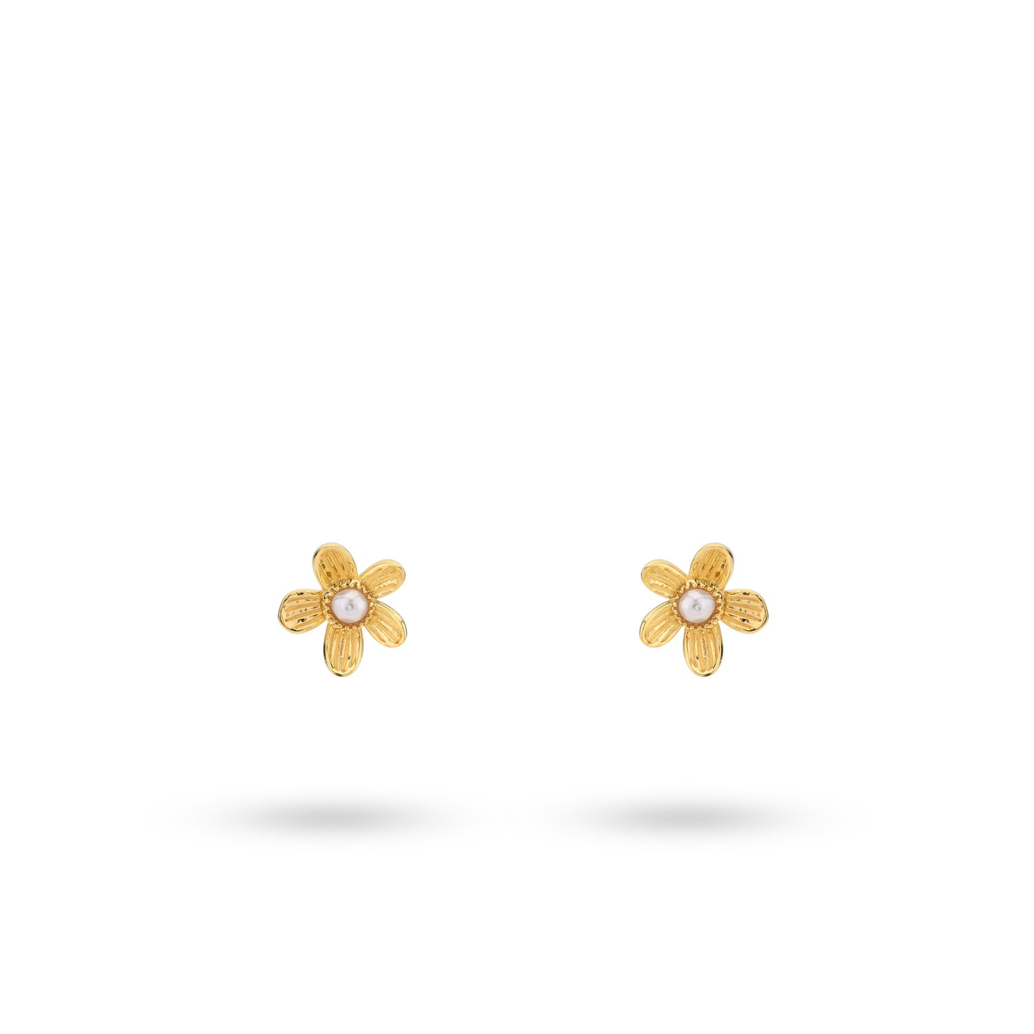 Oorknoppen van gold plated  met parel 42464Y