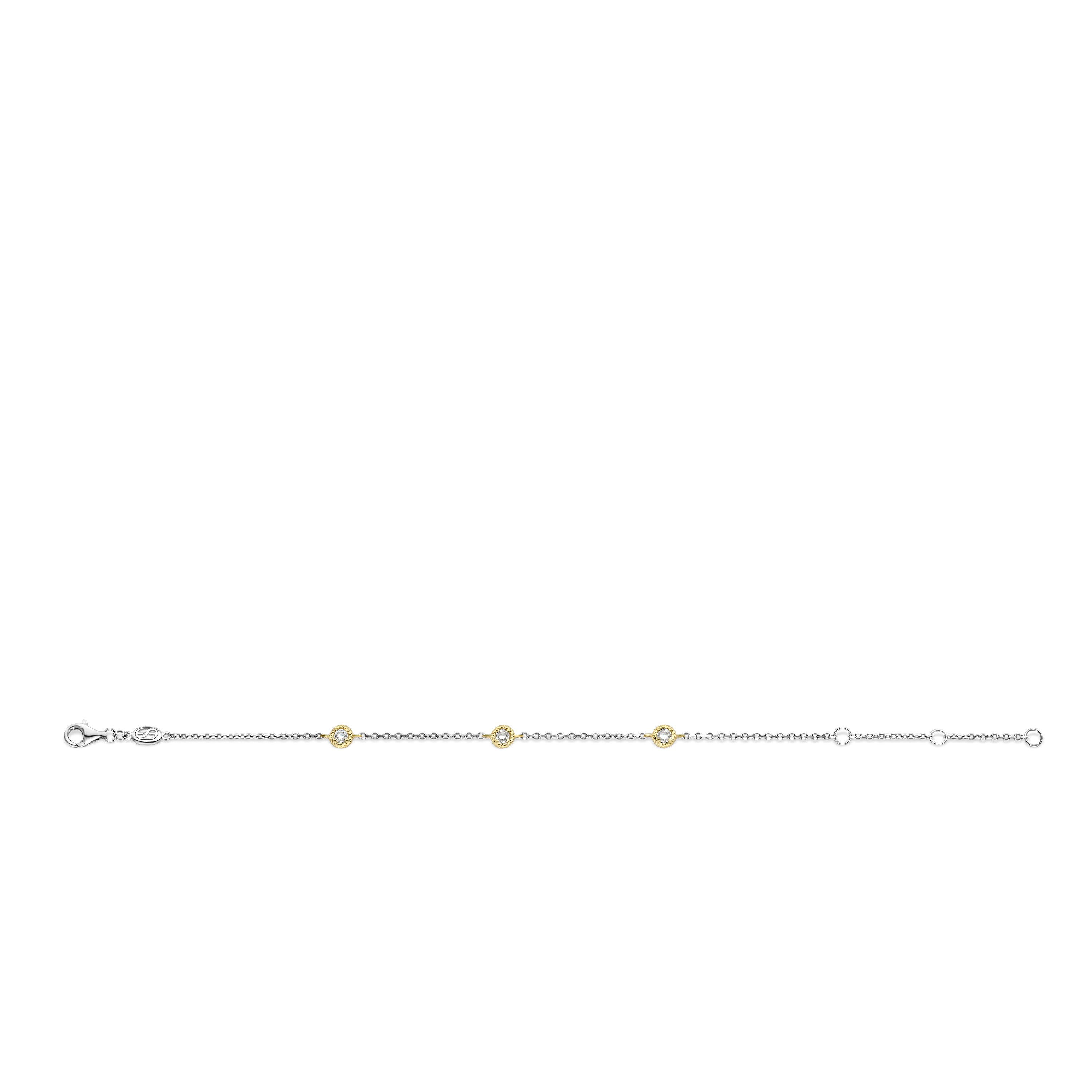 Armband van gold plated  met zirkonia 23027ZY