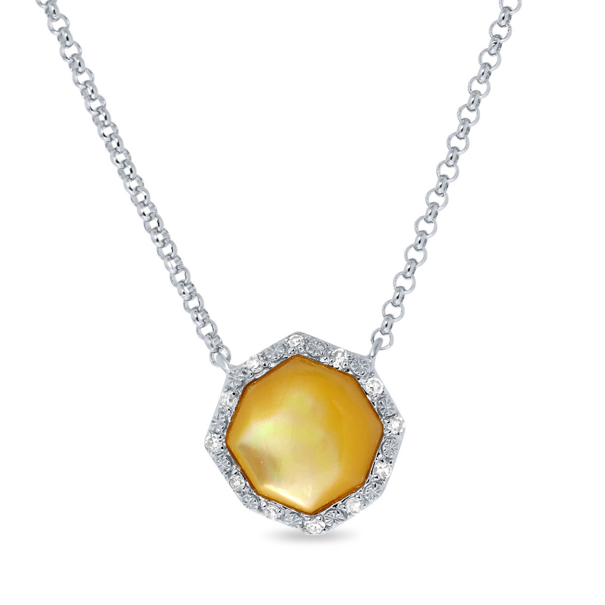 Witgoud collier Aurora 0.05 ct diamant 41013427