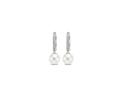 Oorhangers sterling zilver met Parel en Zirkonia - 7696PW