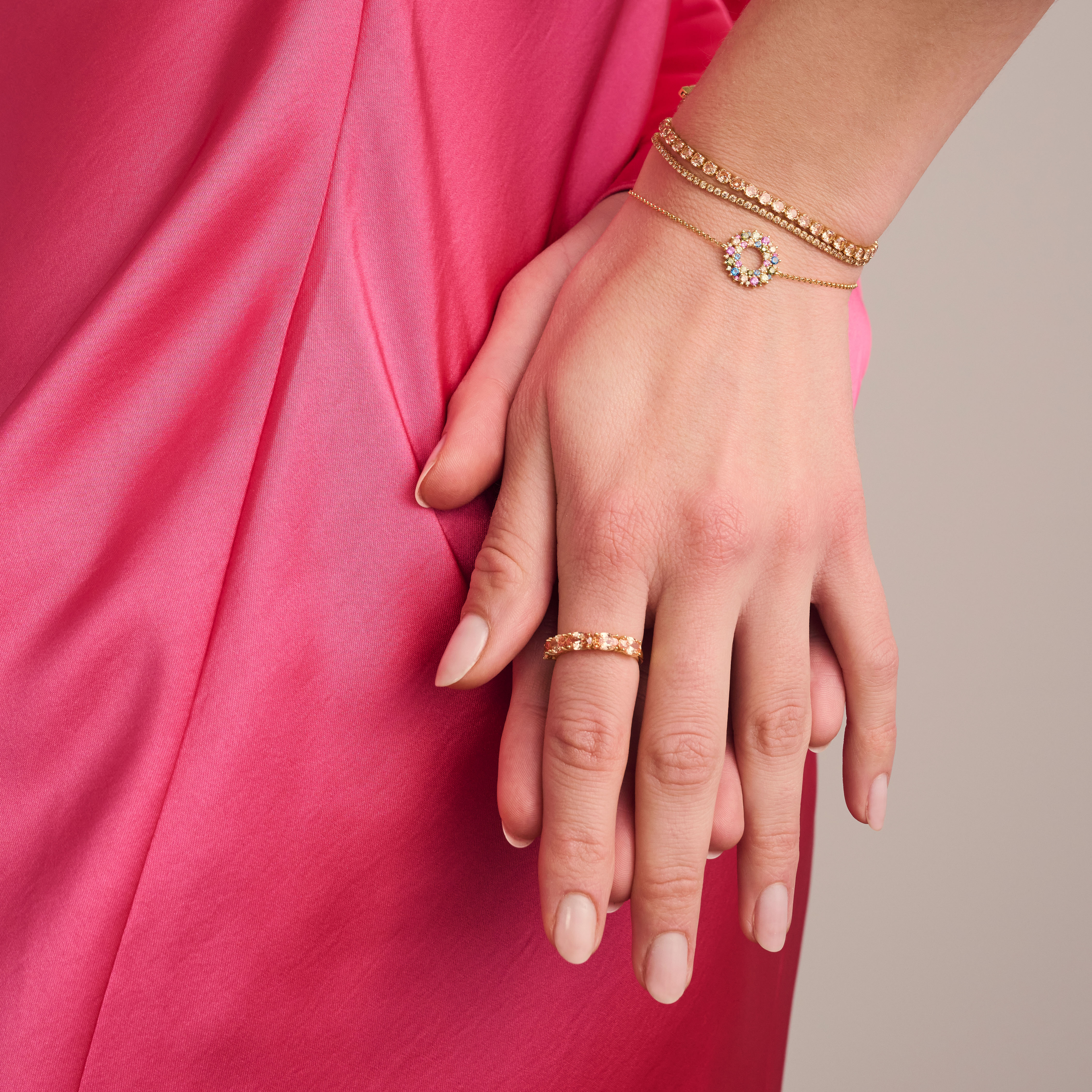 Tennisarmband Ellera van gold plated  met zirkonia - SJ-B2869N-CHCZ-YG