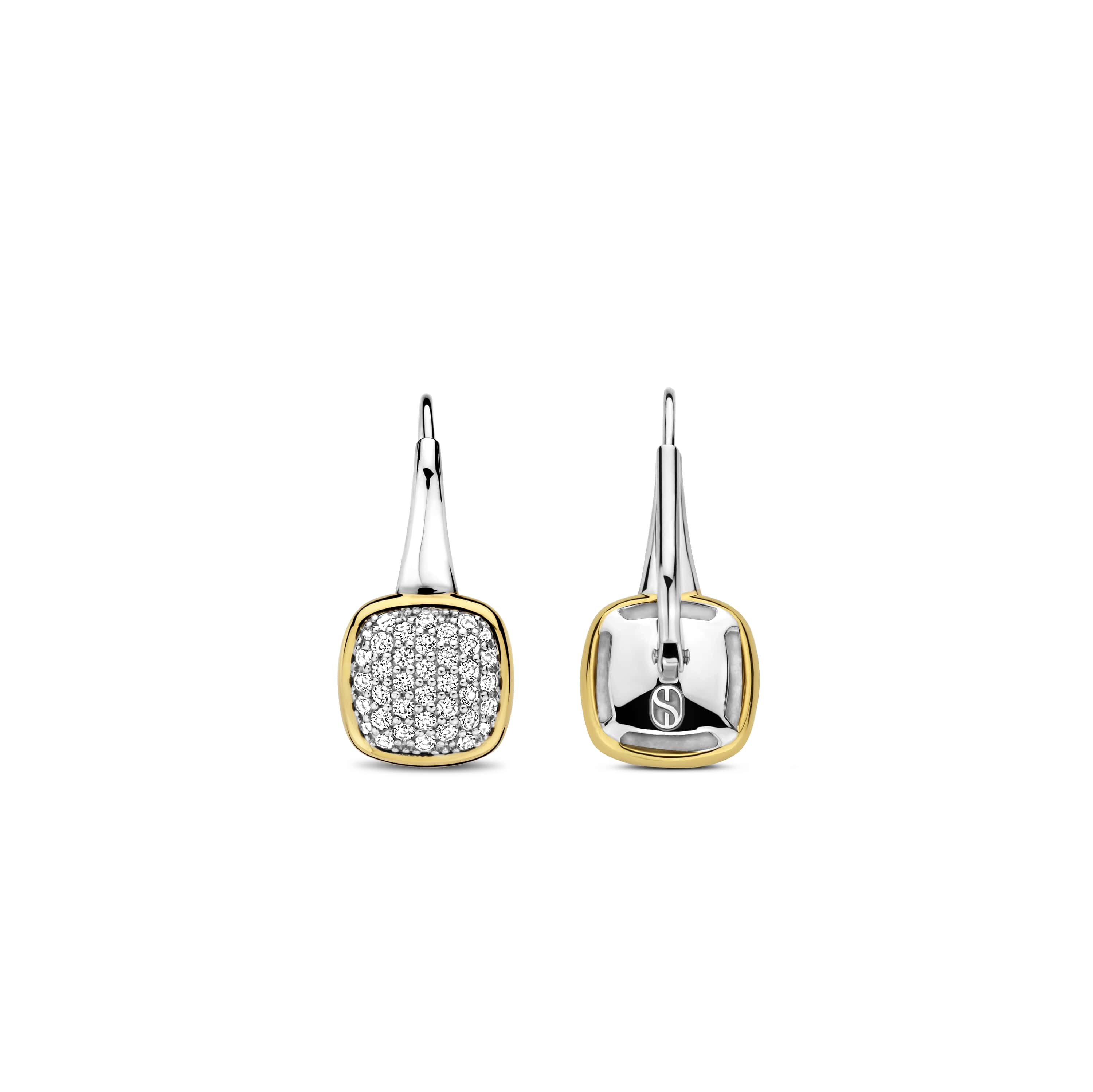Oorhangers gold plated  met zirkonia - 7991ZY