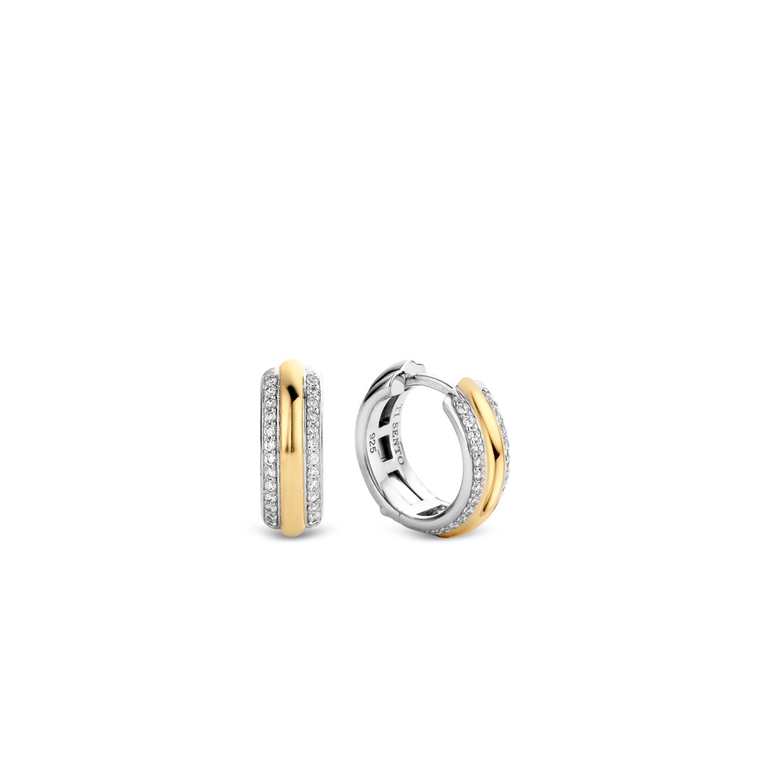 Oorringen van gold plated  met zirkonia 7786ZY