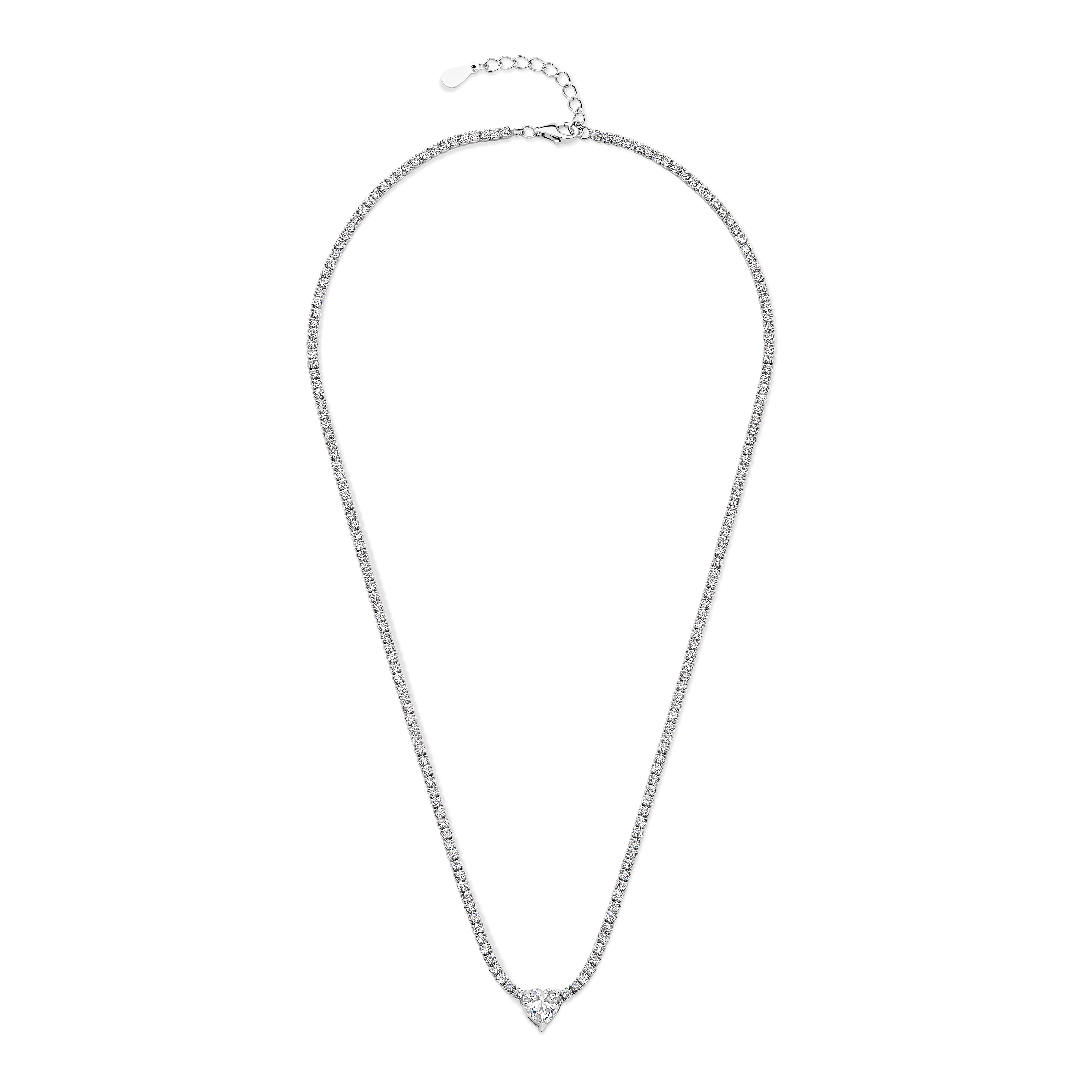 Tennisketting Hart sterling zilver met Zirkonia - FS1225-053/WH