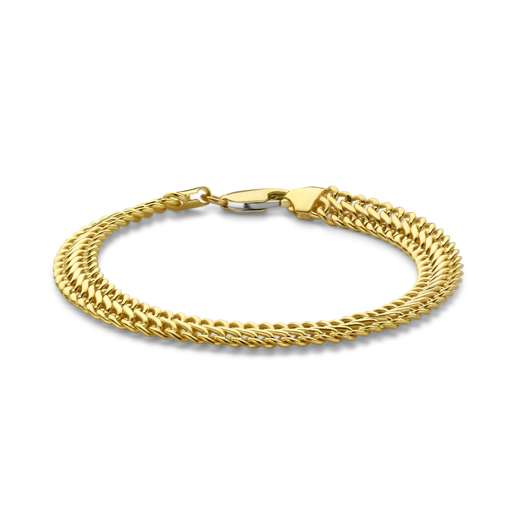Schakelarmband van goud met zilveren kern 8 mm - 40-DG08-Y