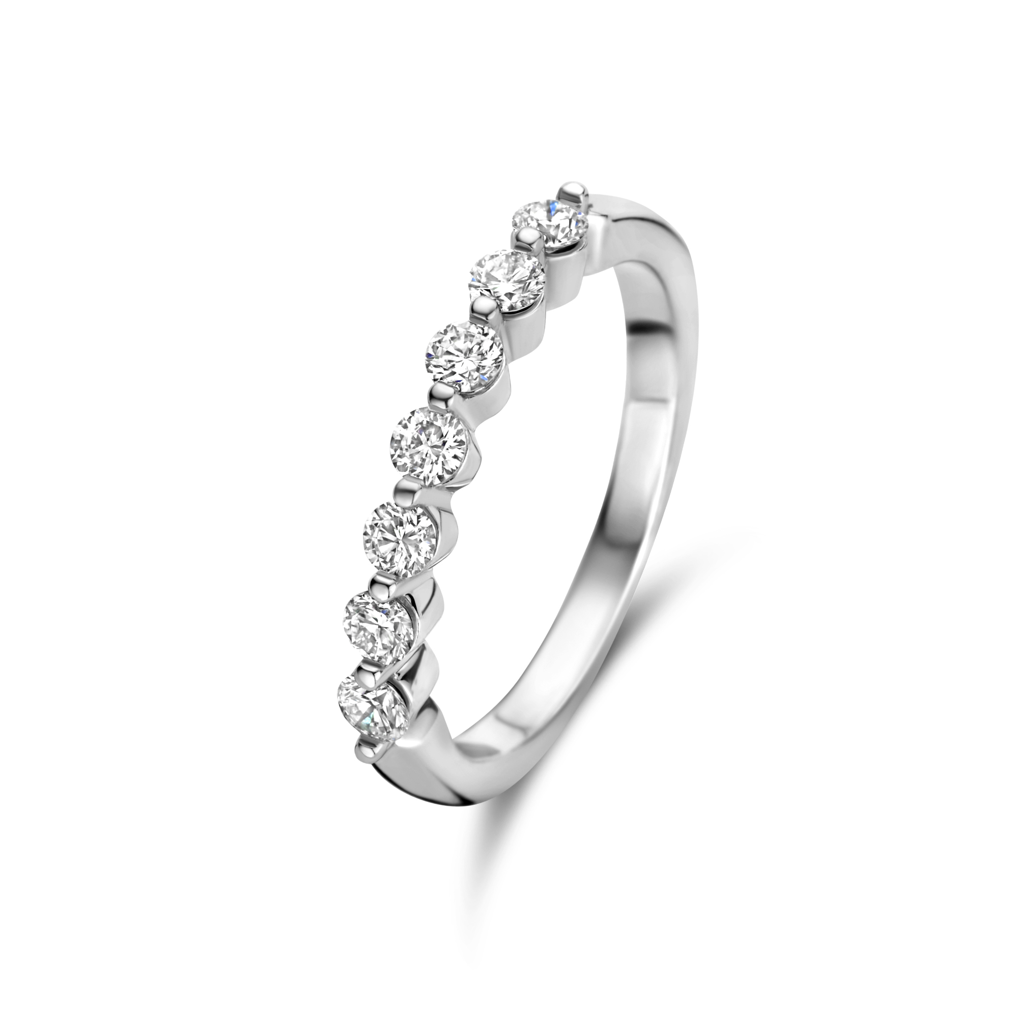 Witgouden ring met lab grown diamant R01-MLN446-035