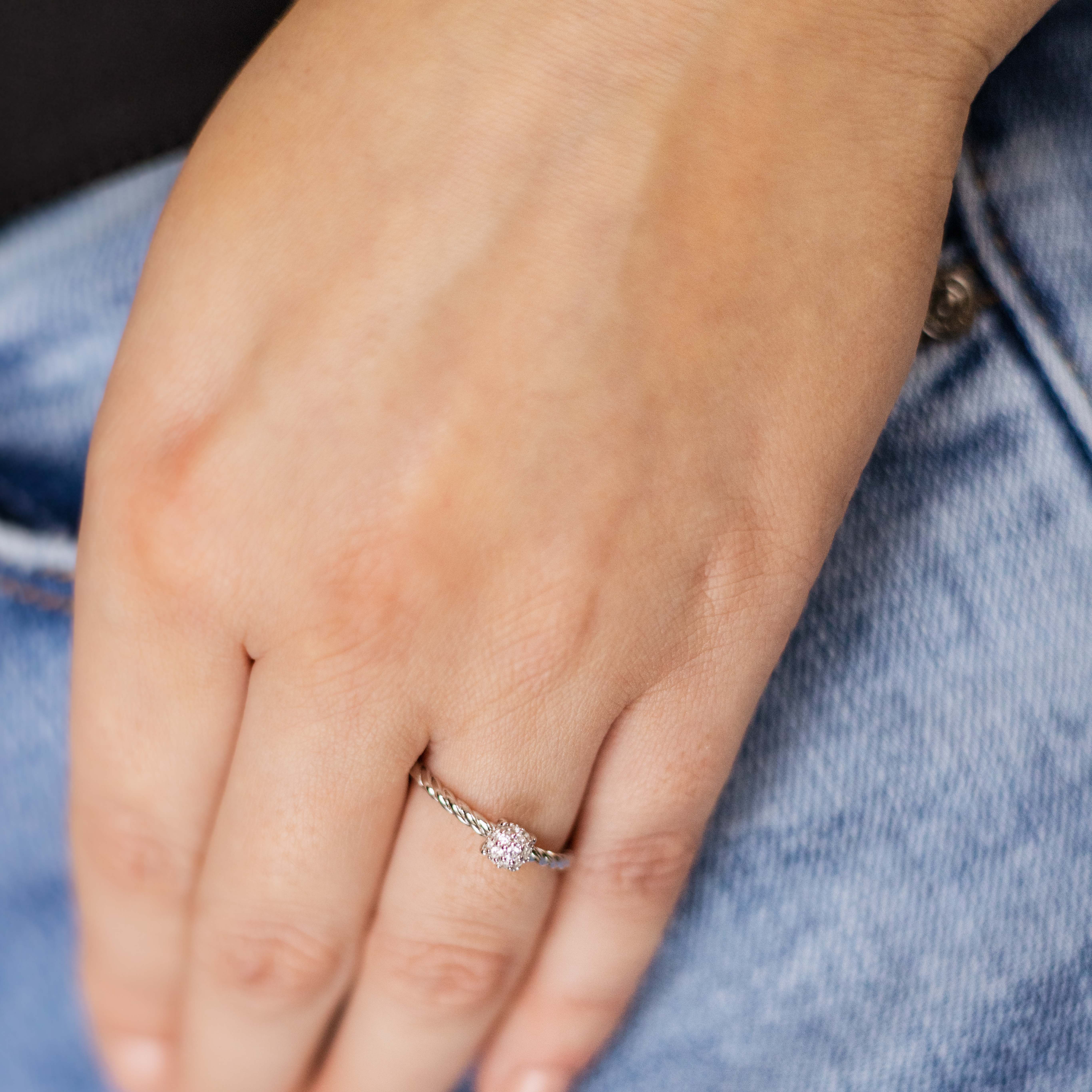 Sterling zilveren ring met zirkonia R469