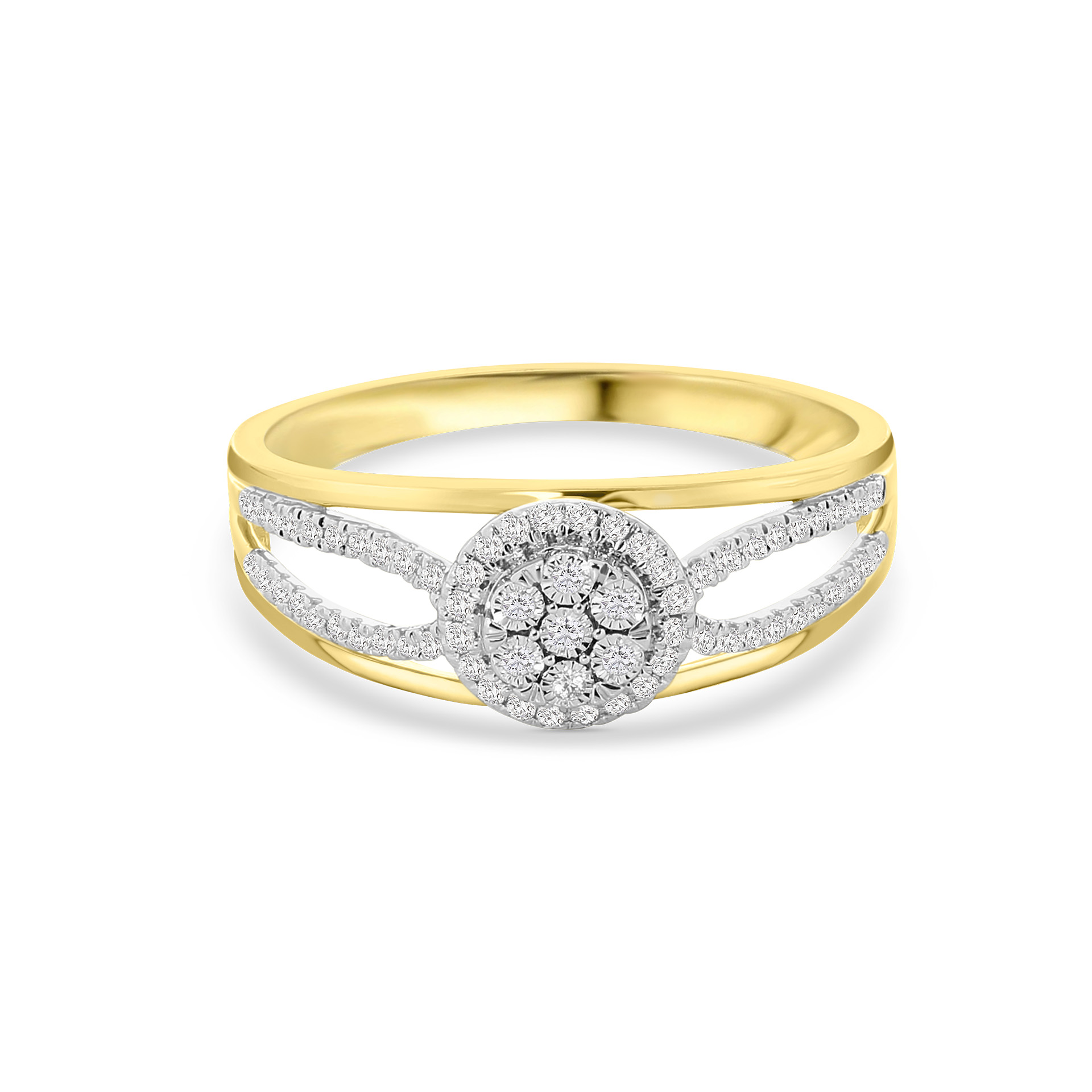 Bi-color ring met diamanten R404-R42072-YW